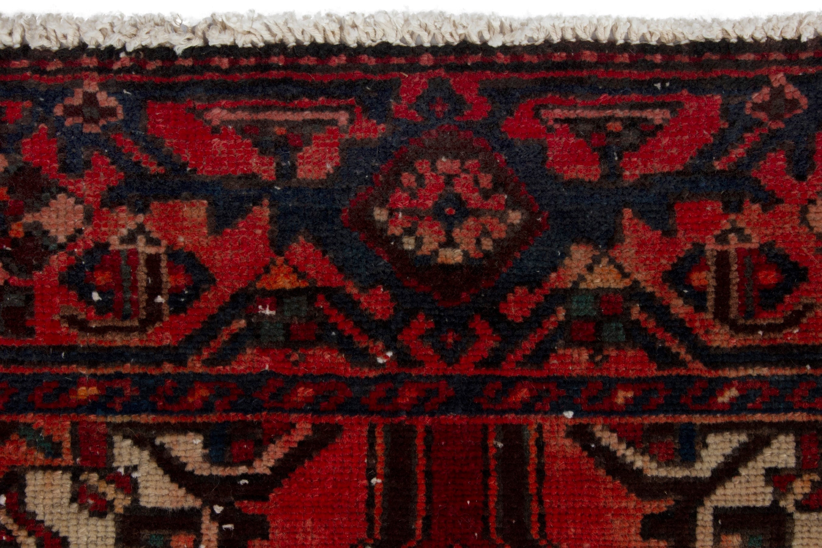 Persian Zanjan runner rug in deep red and burgundy, view 11 of 18