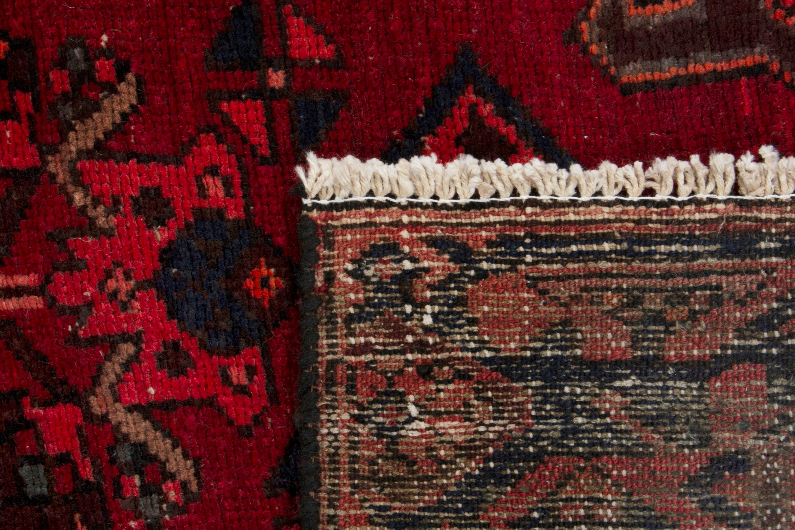 Persian Zanjan runner rug in deep red and burgundy, view 18 of 18