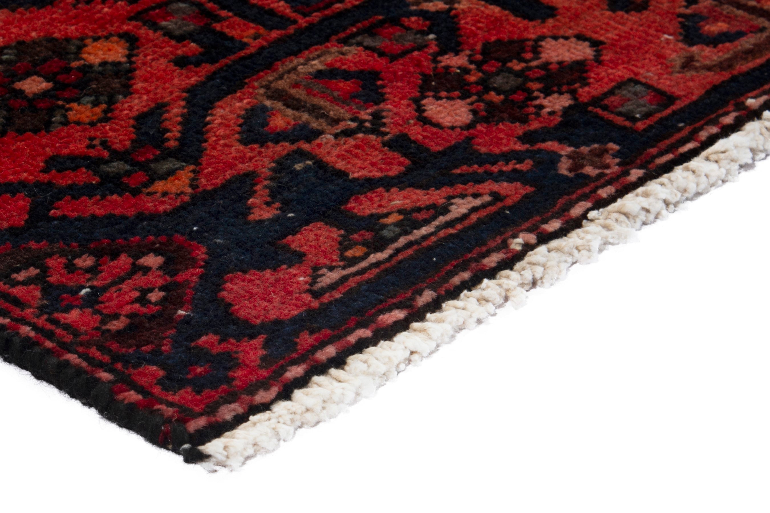 Persian Zanjan runner rug in deep red and burgundy, view 4 of 18
