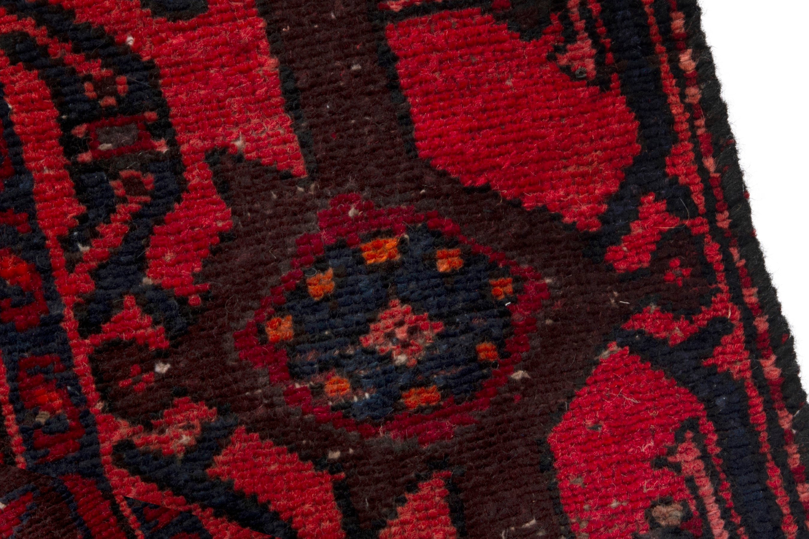 Persian Zanjan runner rug in deep red and burgundy, view 10 of 18