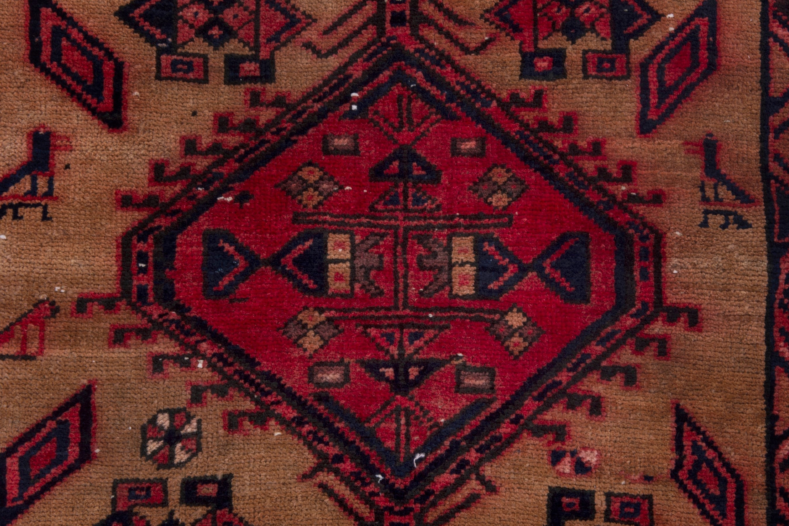 Persian Azerbaijan runner rug in beige and deep red, view 11 of 17