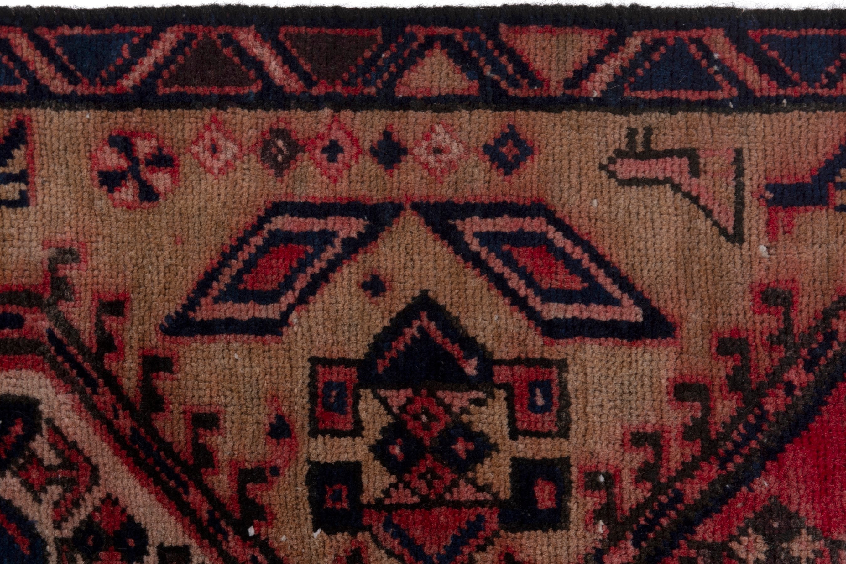 Persian Azerbaijan runner rug in beige and deep red, view 13 of 17