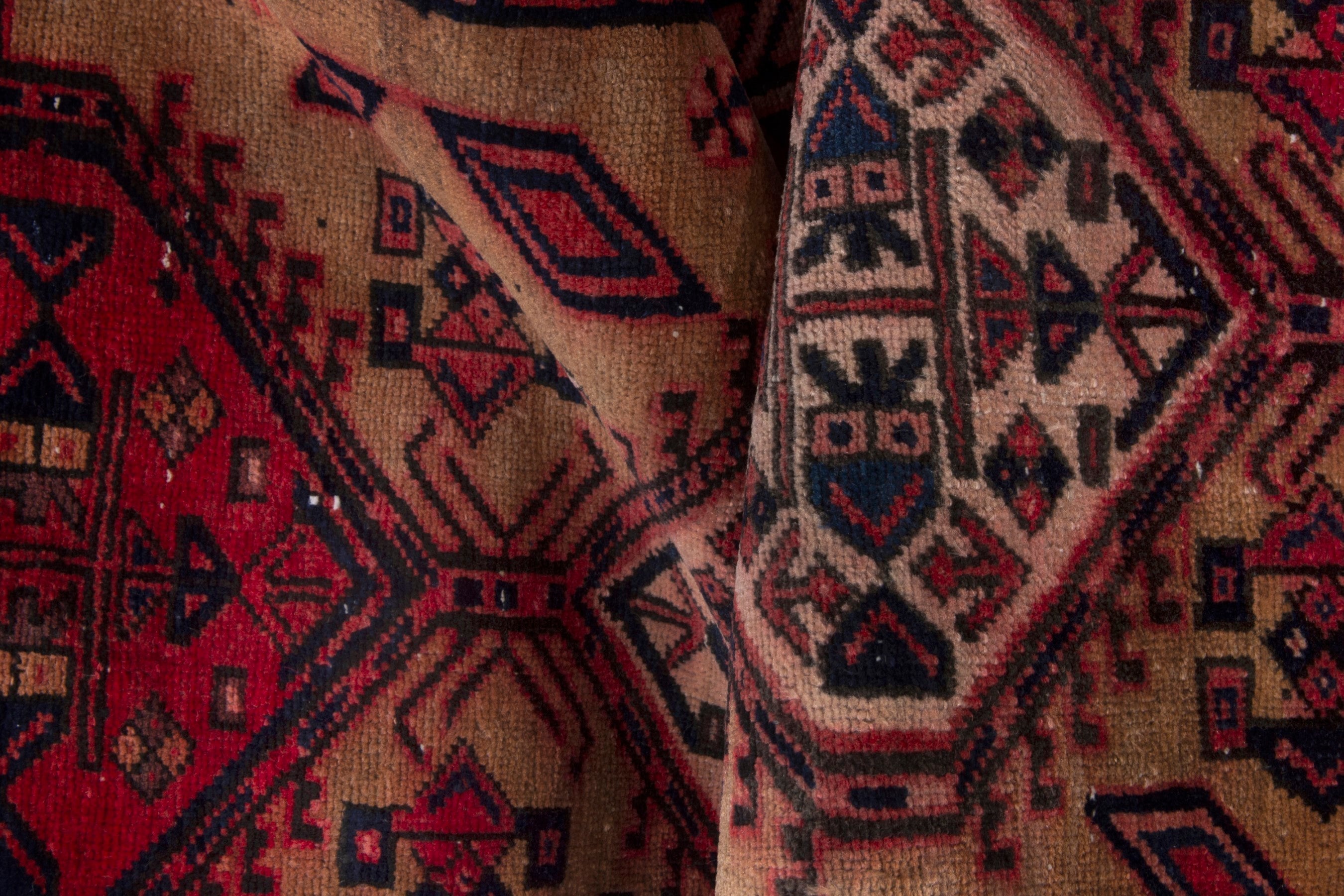 Persian Azerbaijan runner rug in beige and deep red, view 14 of 17