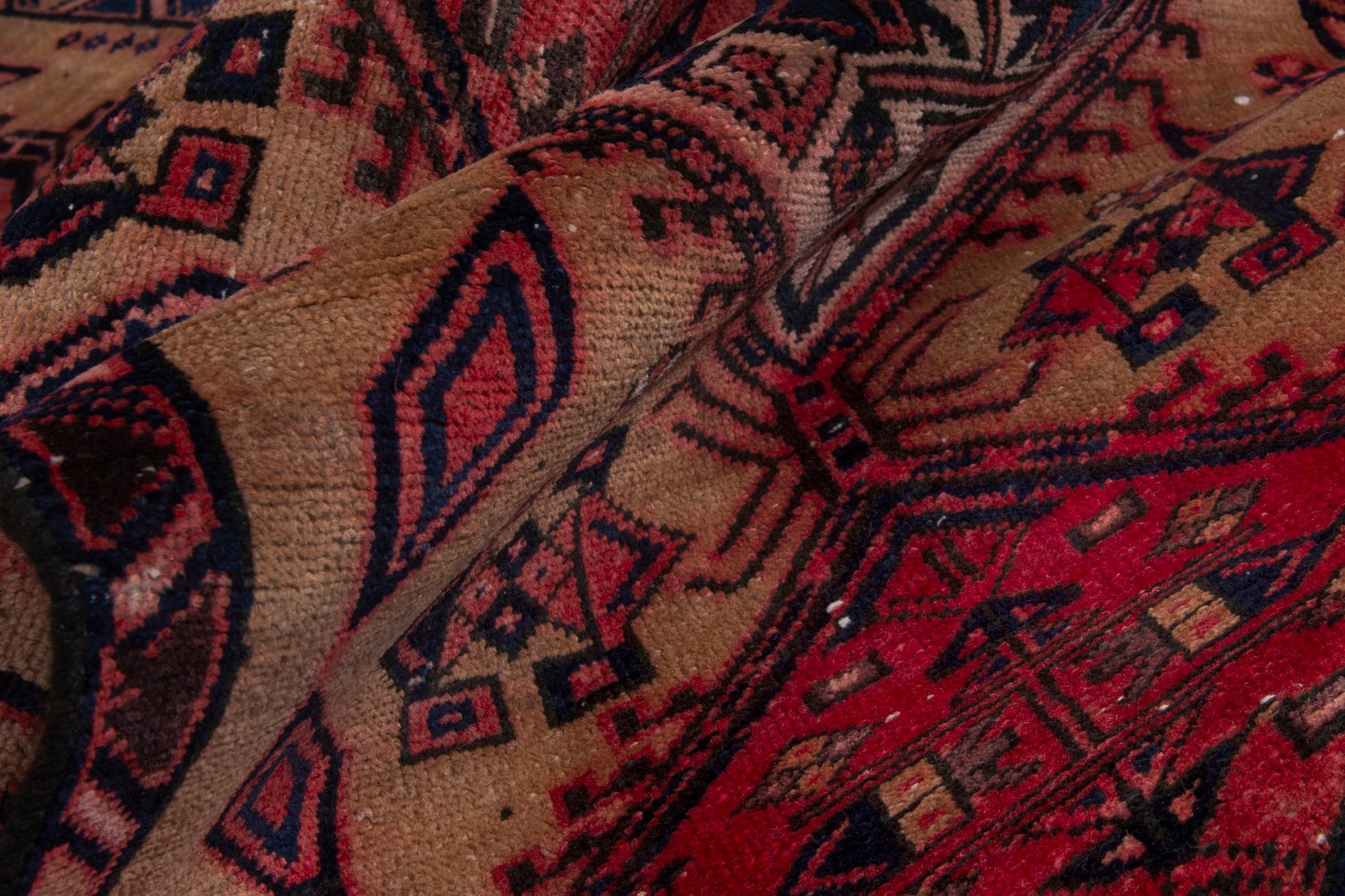 Persian Azerbaijan runner rug in beige and deep red, view 15 of 17