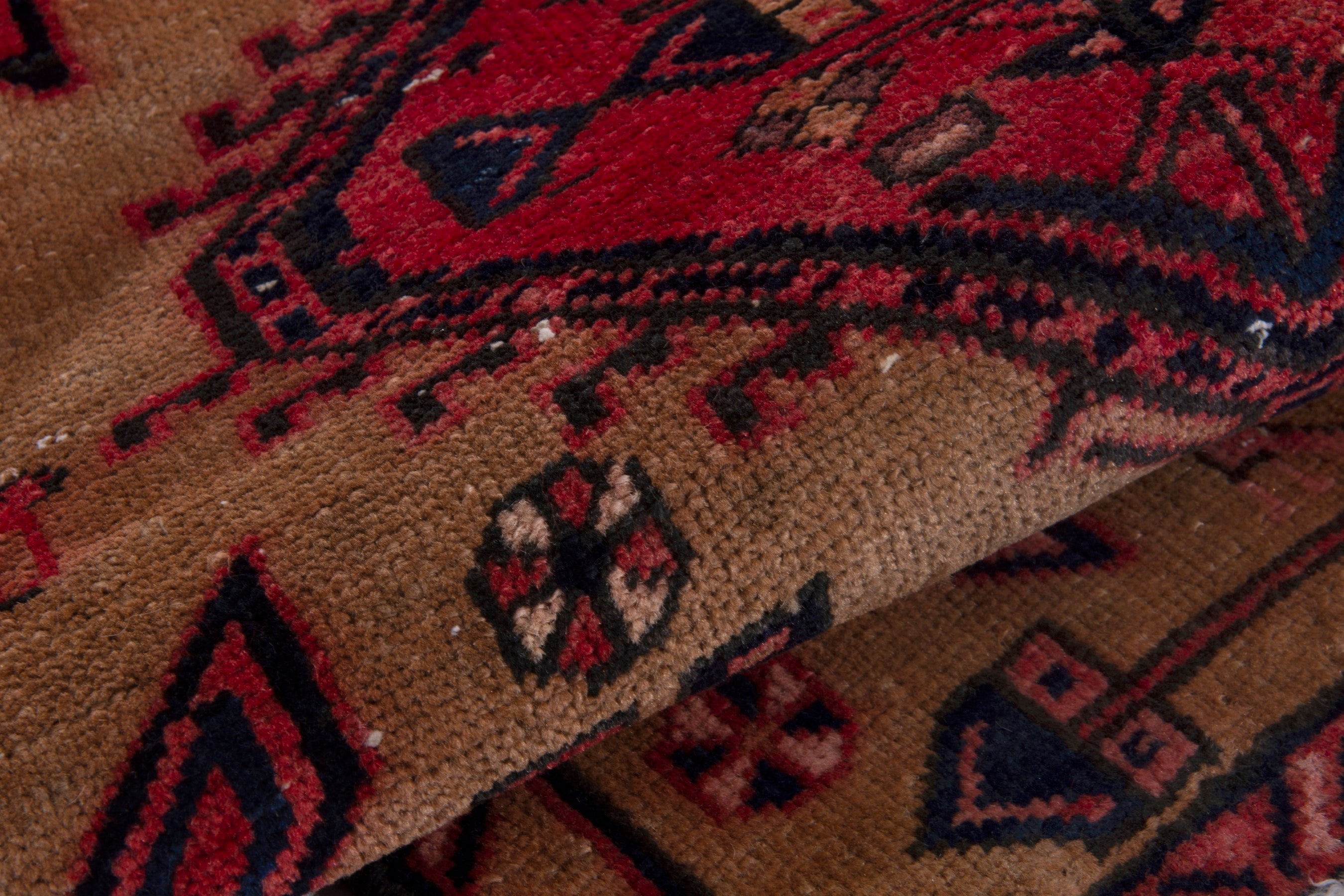 Persian Azerbaijan runner rug in beige and deep red, view 16 of 17