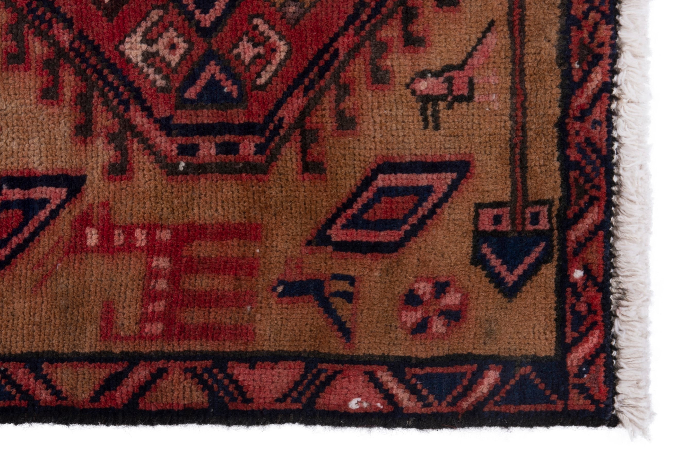 Persian Azerbaijan runner rug in beige and deep red, view 9 of 17