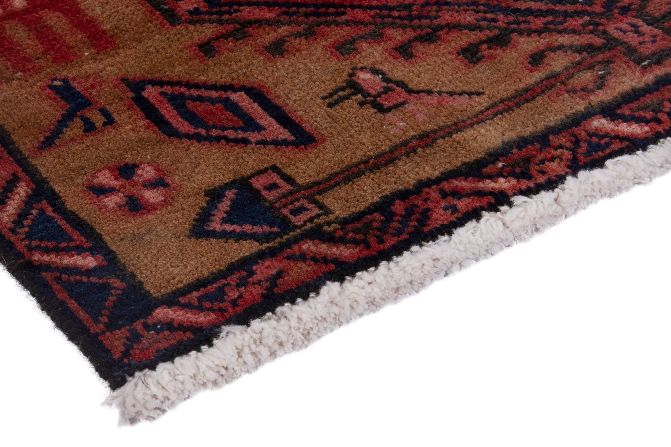 Persian Azerbaijan runner rug in beige and deep red, view 4 of 17