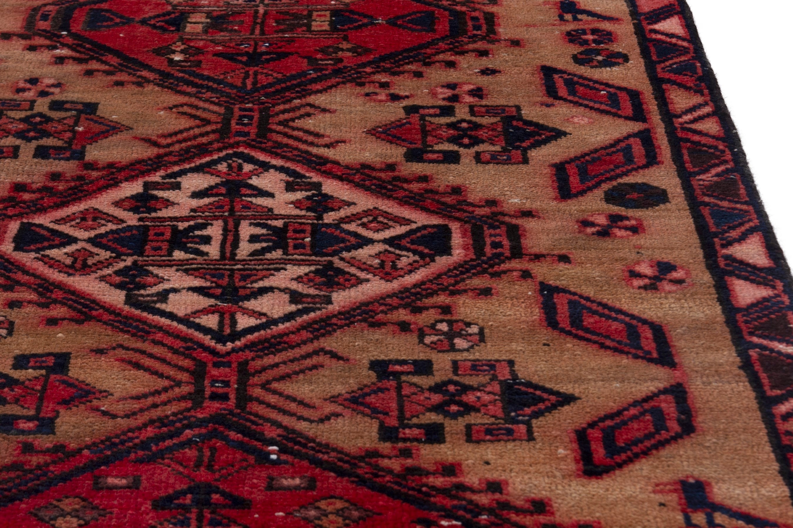Persian Azerbaijan runner rug in beige and deep red, view 7 of 17