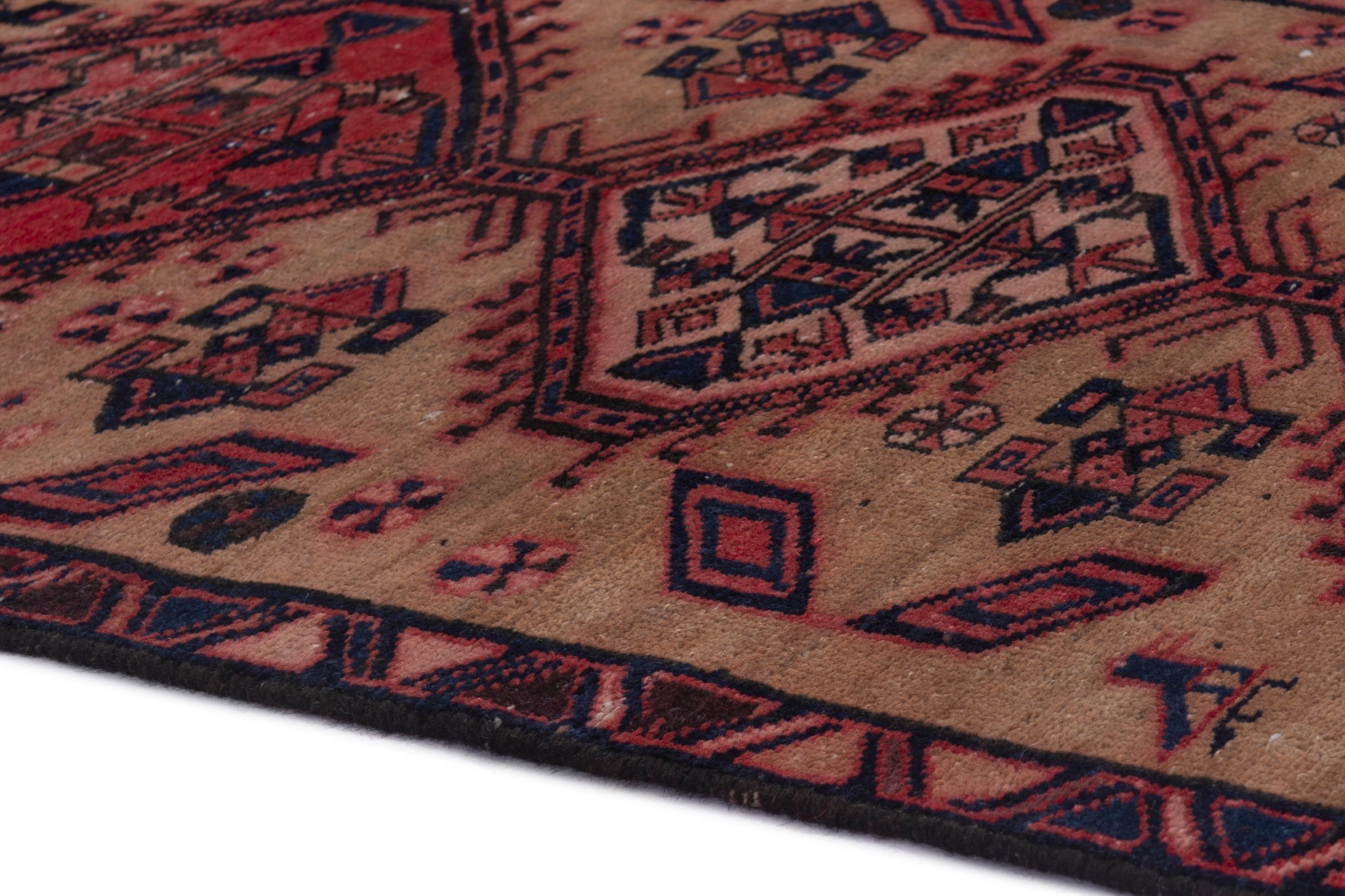 Persian Azerbaijan runner rug in beige and deep red, view 5 of 17