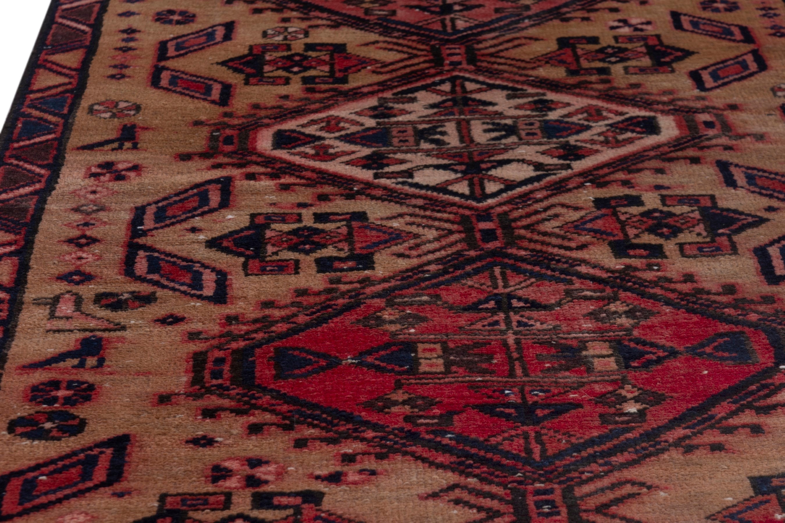Persian Azerbaijan runner rug in beige and deep red, view 8 of 17