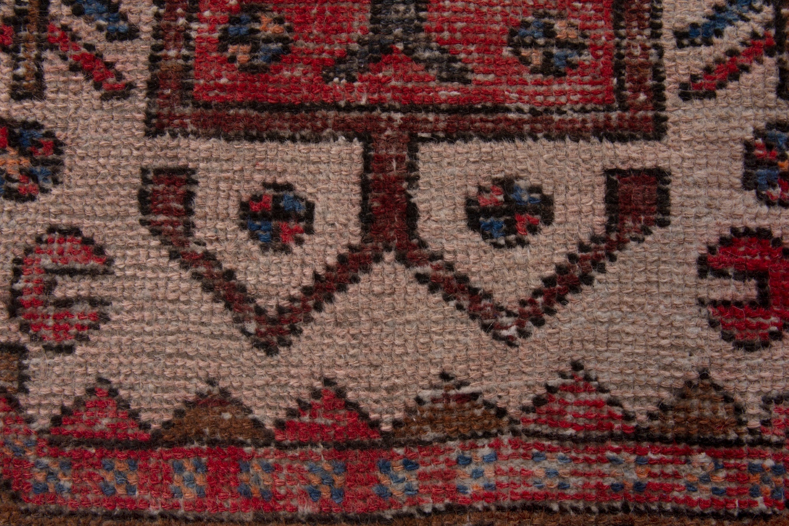 Persian Gharajeh runner rug in deep red and burgundy, view 10 of 17