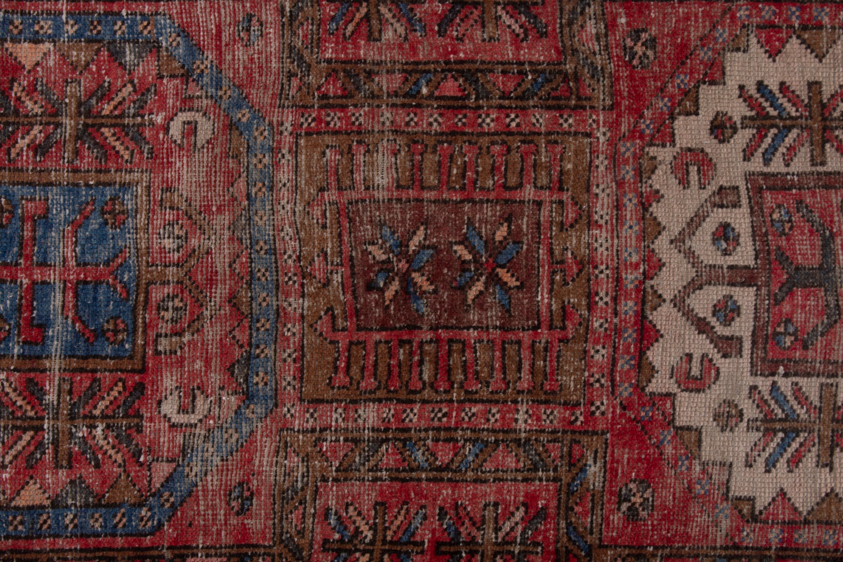 Persian Gharajeh runner rug in deep red and burgundy, view 11 of 17