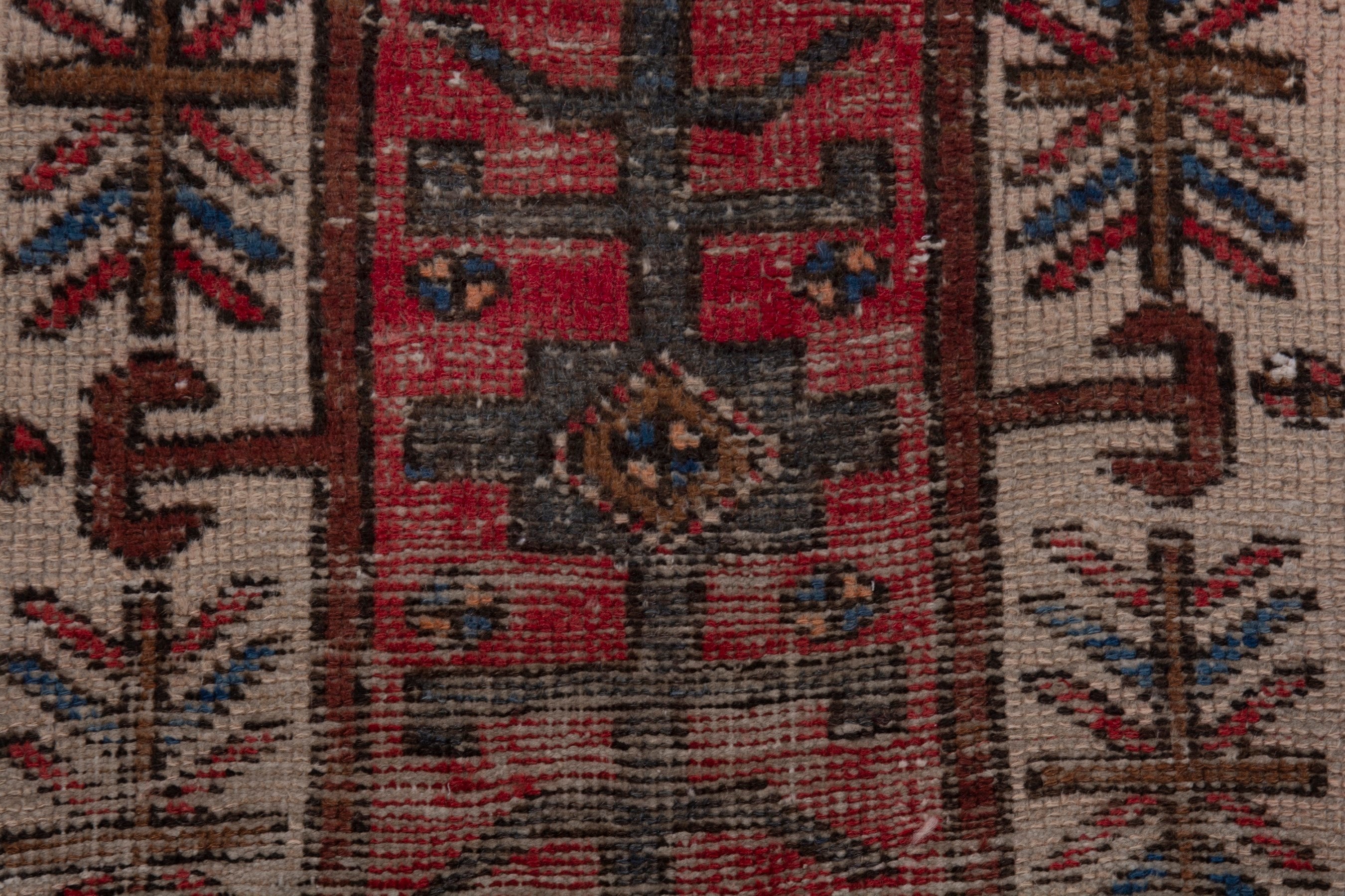 Persian Gharajeh runner rug in deep red and burgundy, view 13 of 17