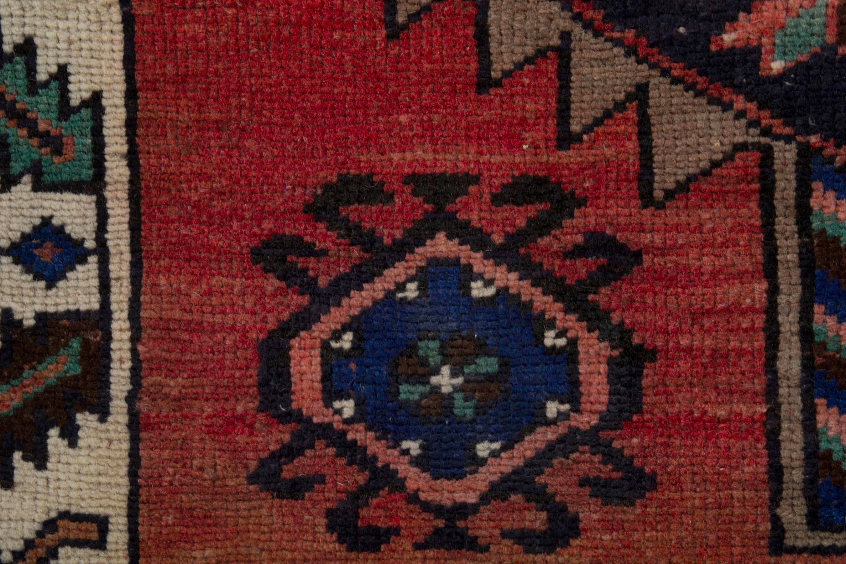 Persian Lori runner rug in rust and navy, view 11 of 18