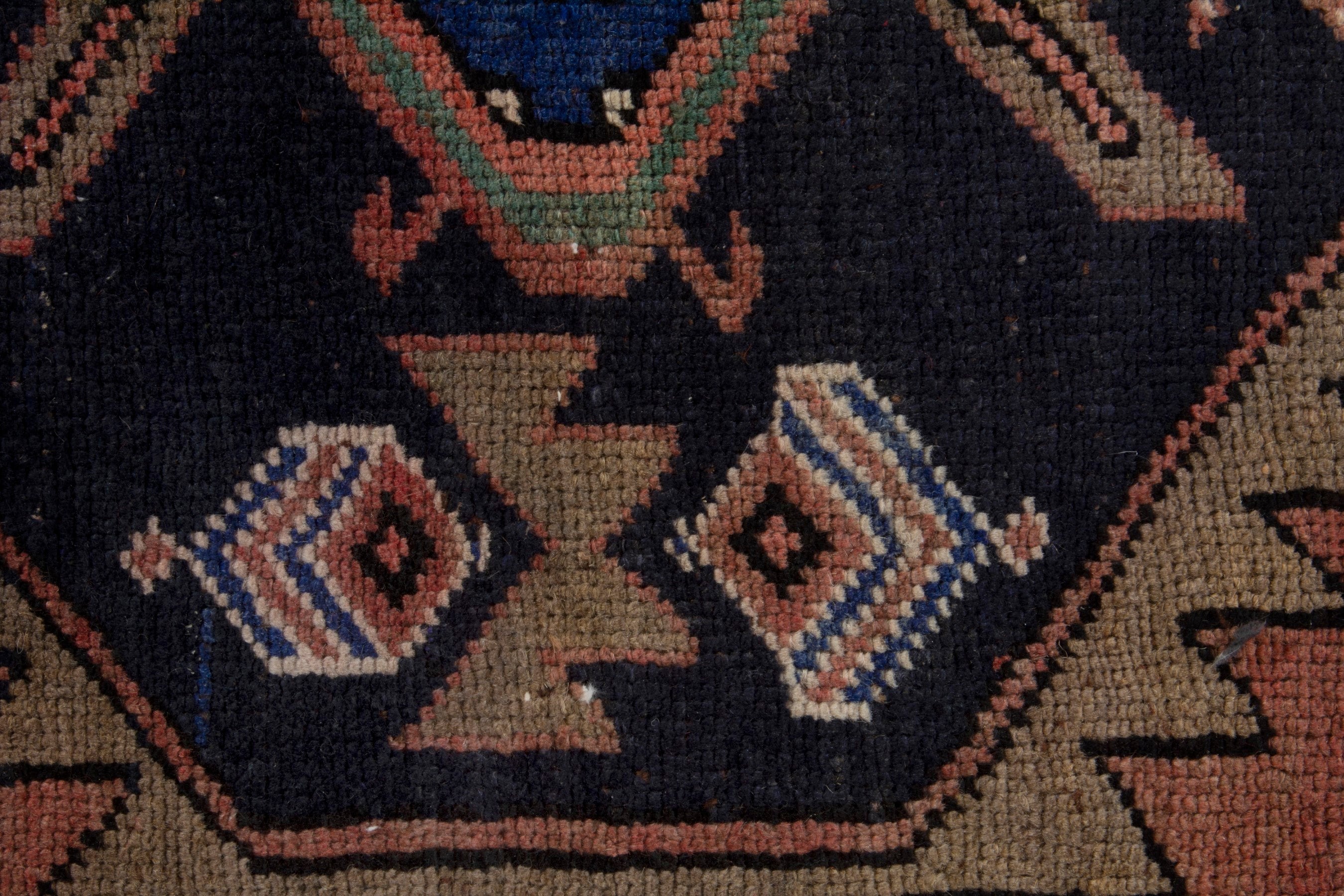 Persian Lori runner rug in rust and navy, view 14 of 18