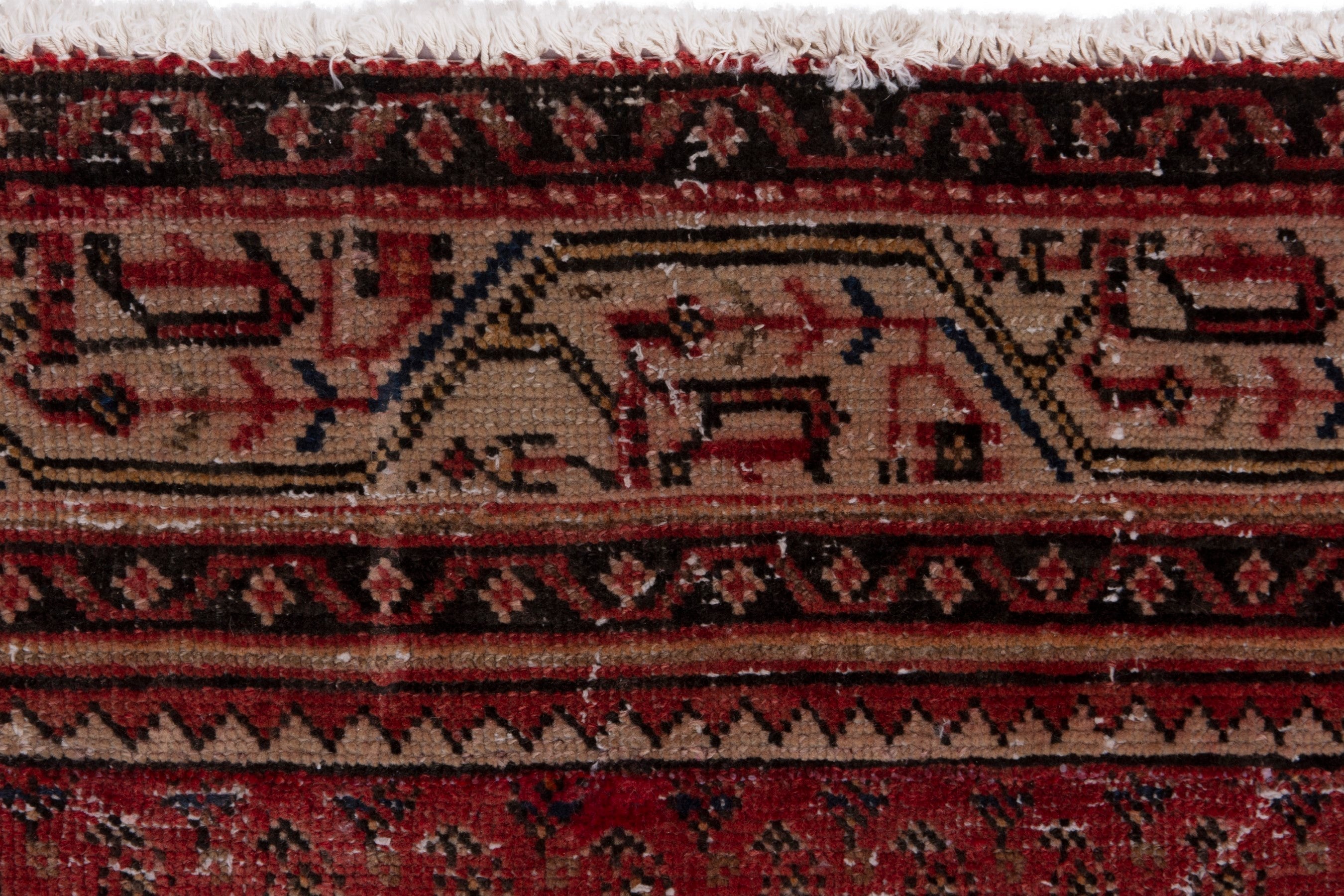 Persian Botteh runner rug in burgundy and faded red, view 10 of 17