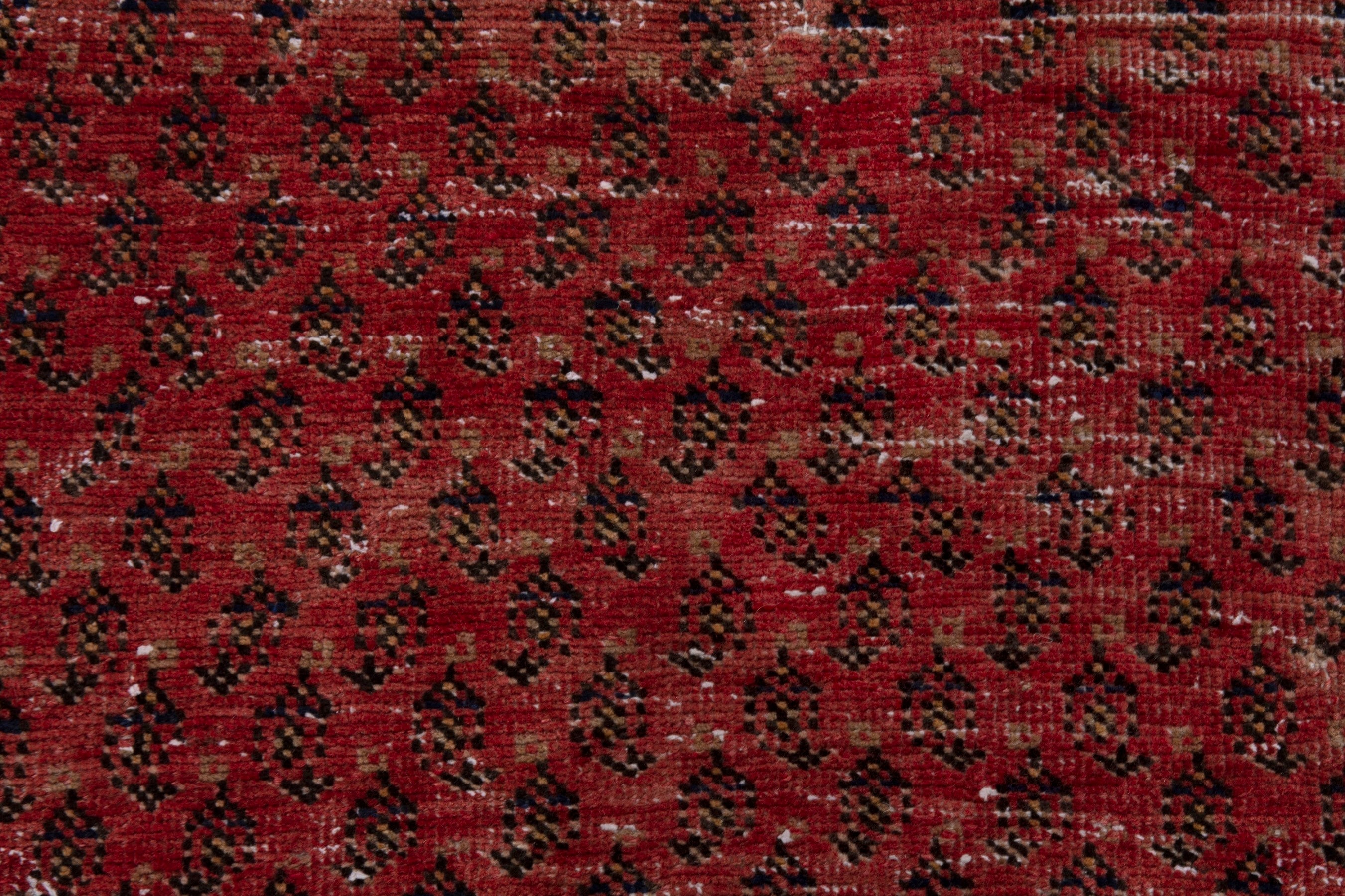 Persian Botteh runner rug in burgundy and faded red, view 13 of 17