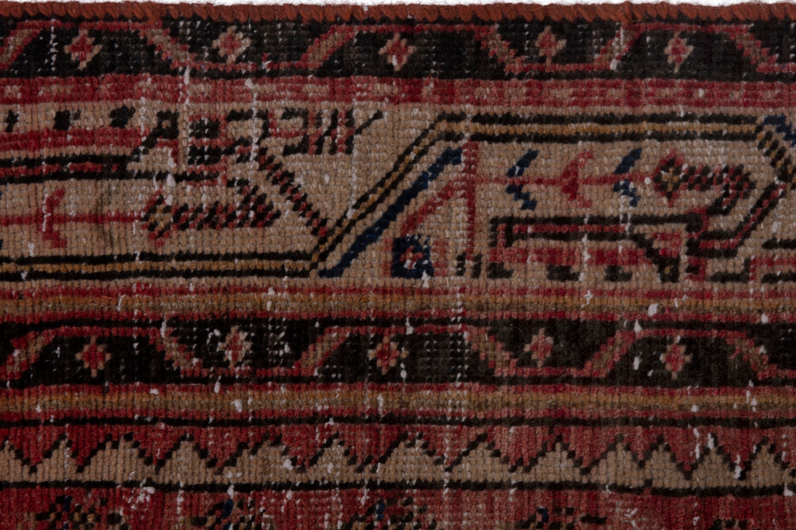 Persian Botteh runner rug in burgundy and faded red, view 11 of 17