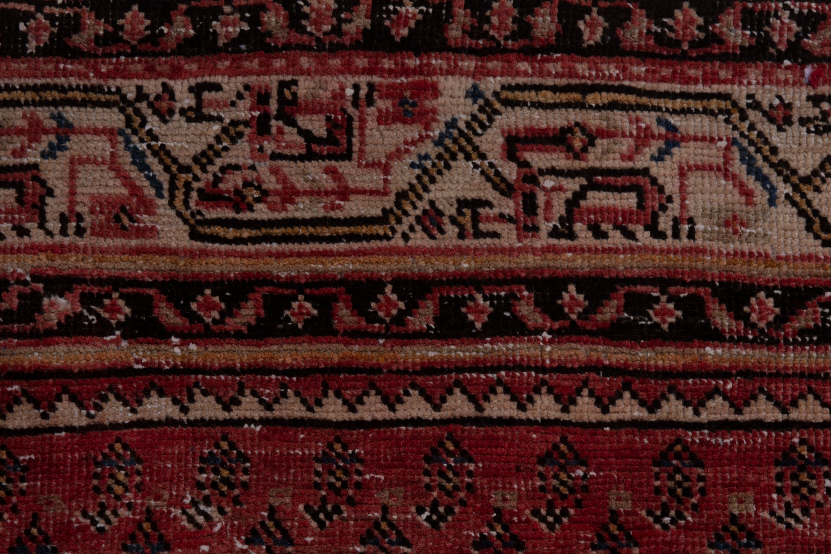 Persian Botteh runner rug in burgundy and faded red, view 12 of 17