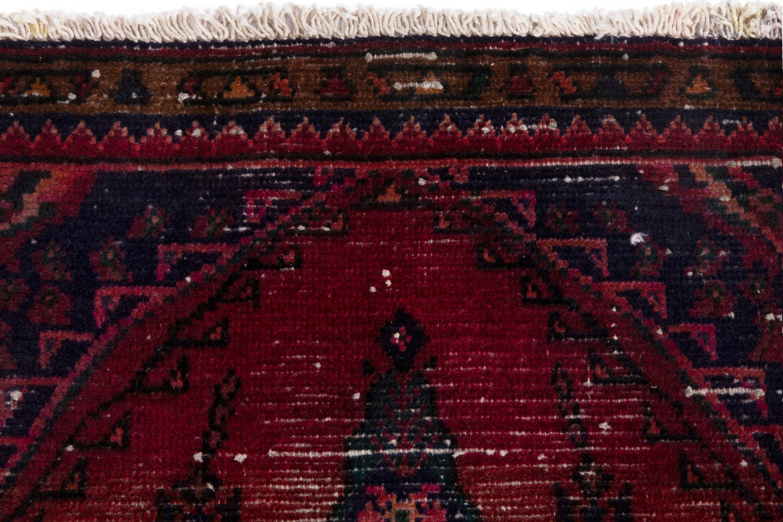 Persian Hamedan runner rug in burgundy and deep red, view 15 of 19
