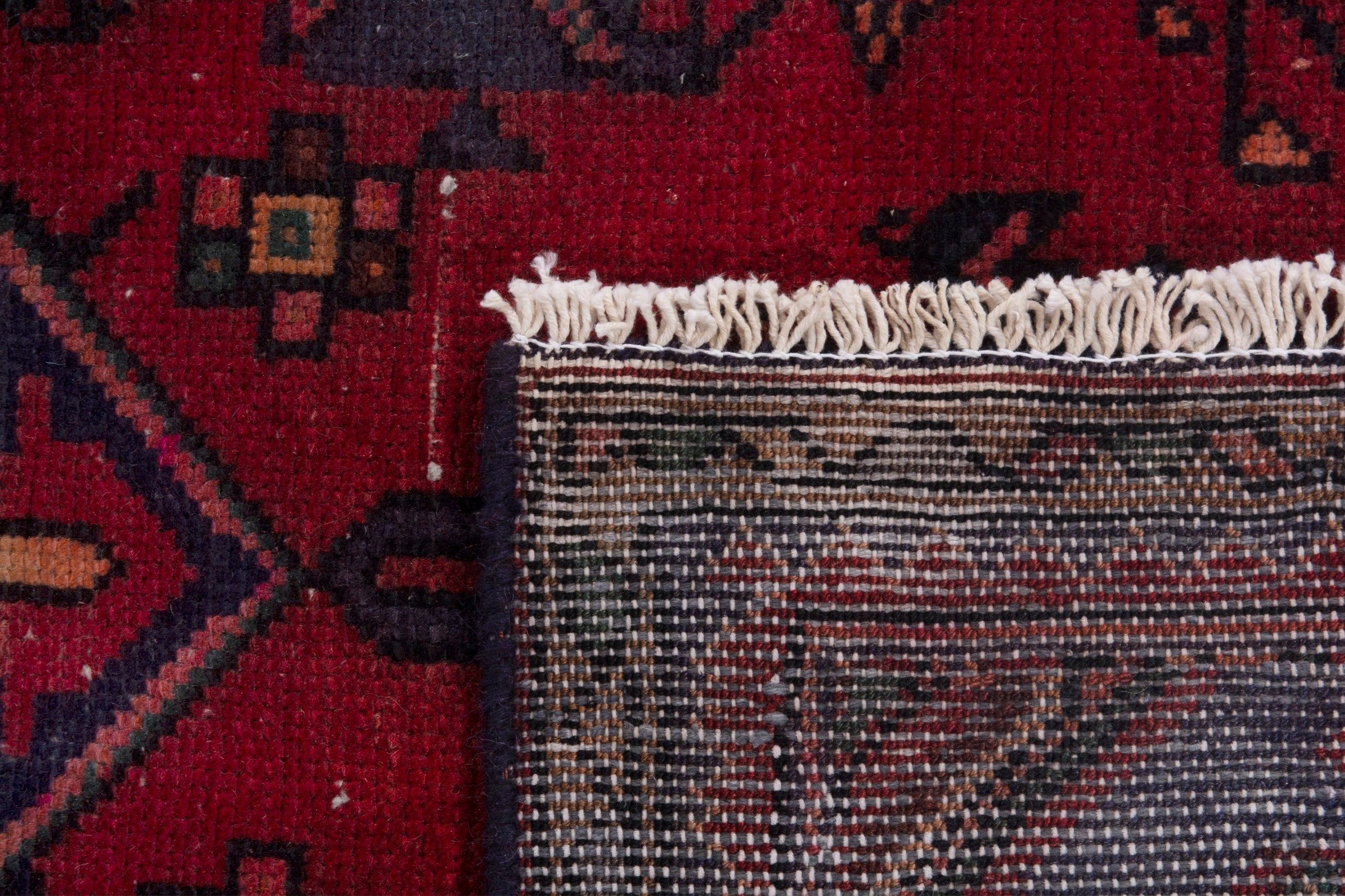 Persian Hamedan runner rug in burgundy and deep red, view 19 of 19