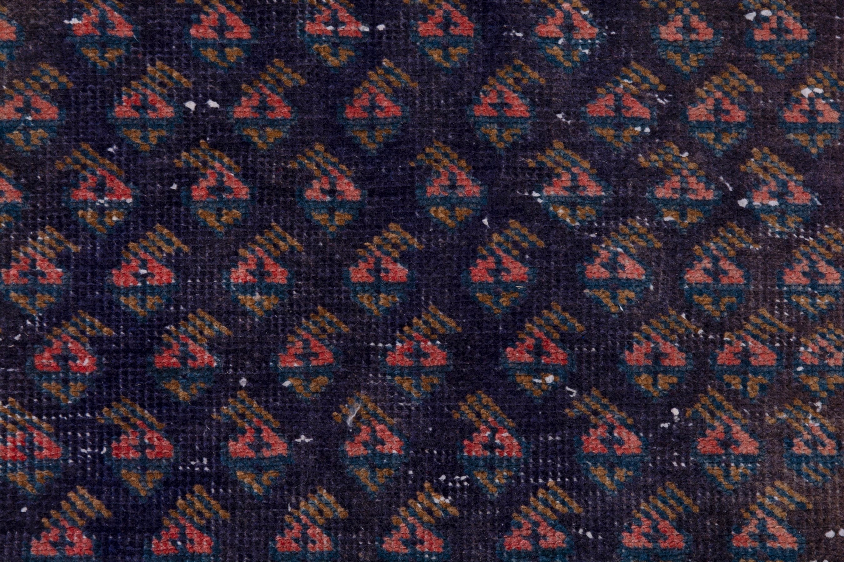 Persian Botteh runner rug in charcoal and rust, view 14 of 18