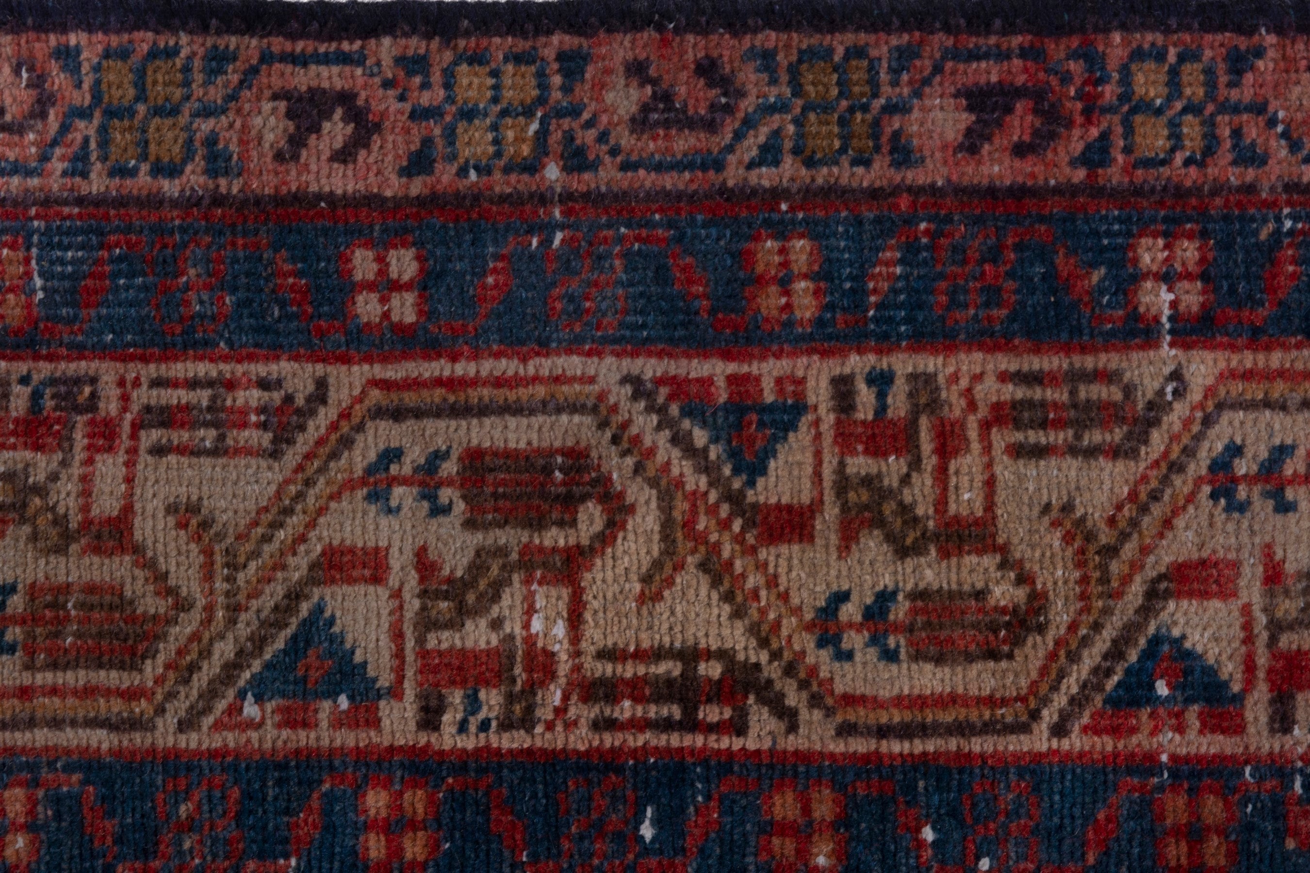 Persian Botteh runner rug in charcoal and rust, view 12 of 18