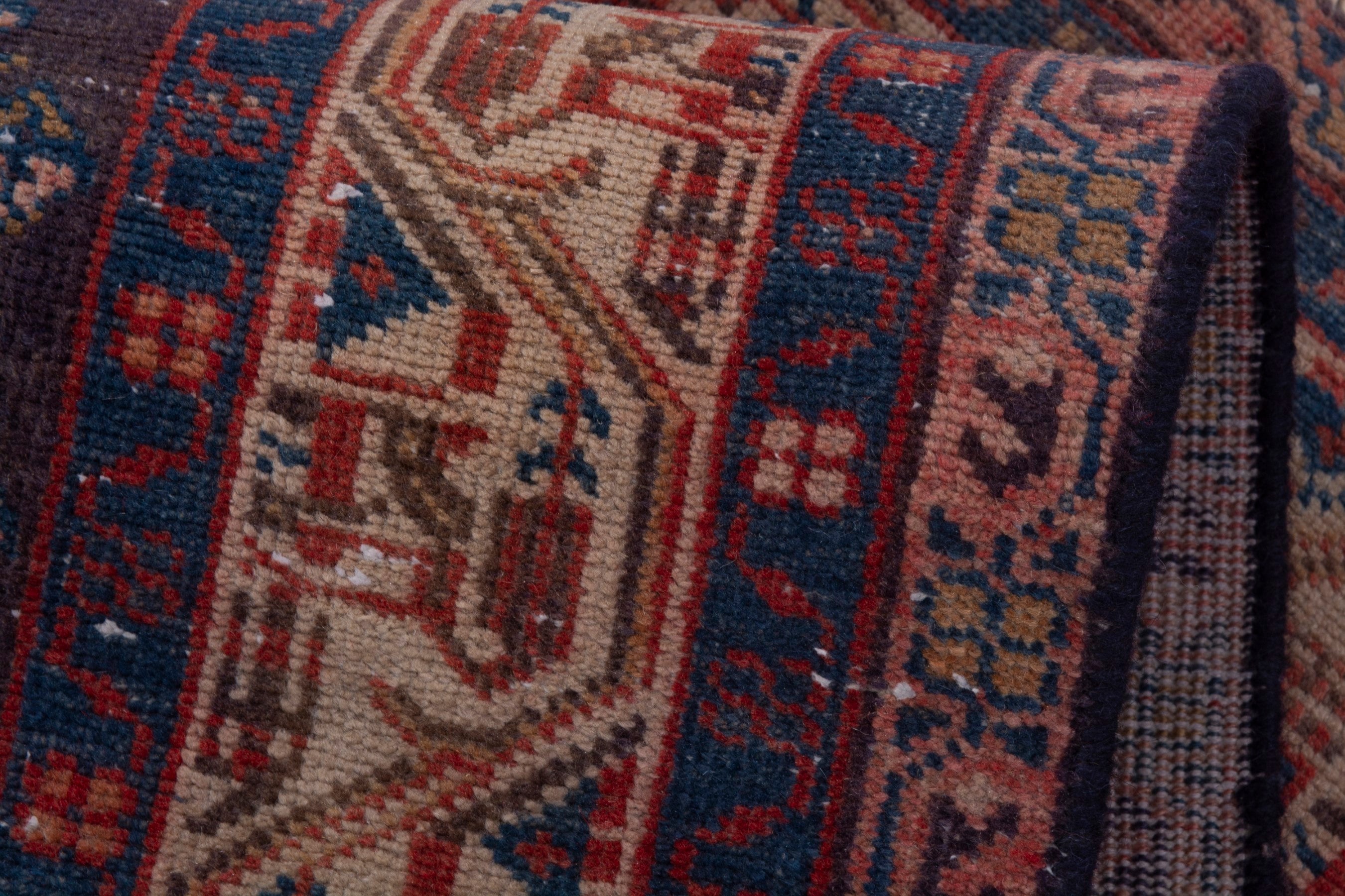 Persian Botteh runner rug in charcoal and rust, view 15 of 18