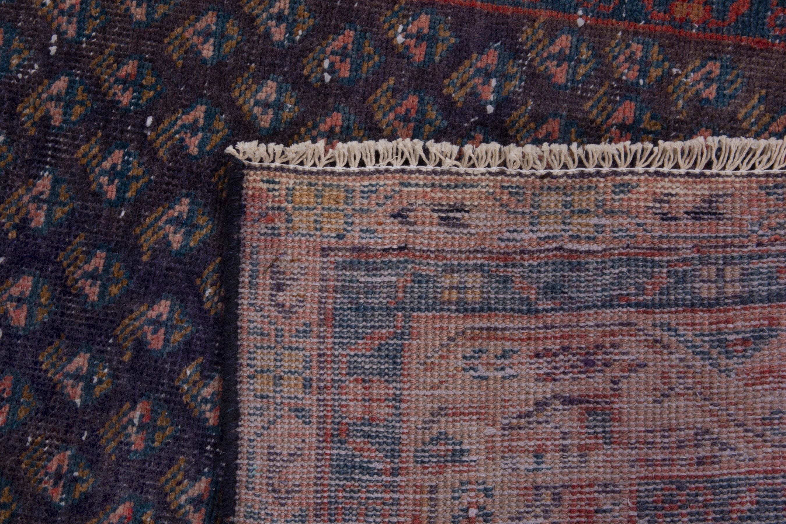 Persian Botteh runner rug in charcoal and rust, view 18 of 18
