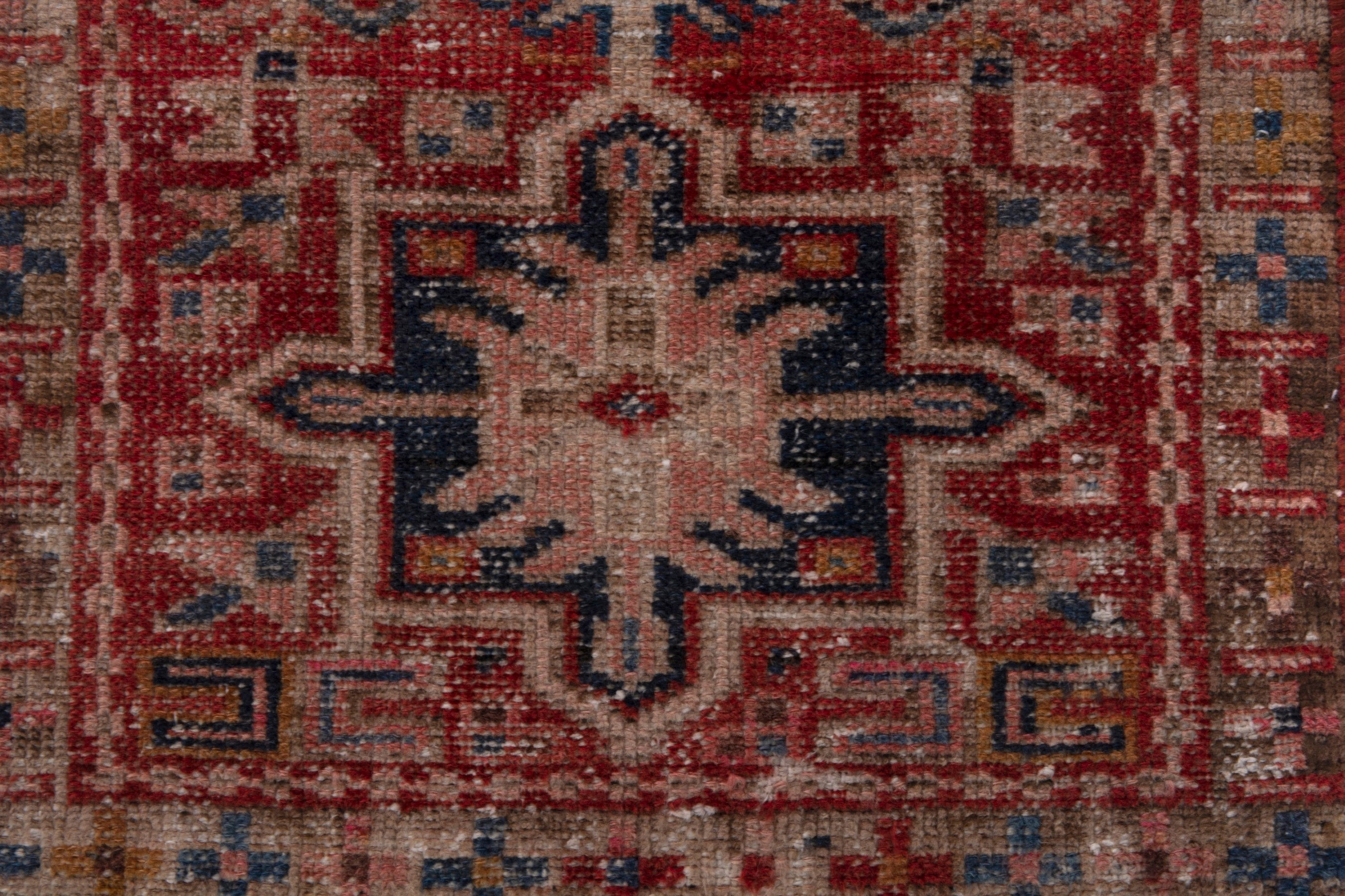Persian Gharajeh runner rug in rust and deep red, view 10 of 17