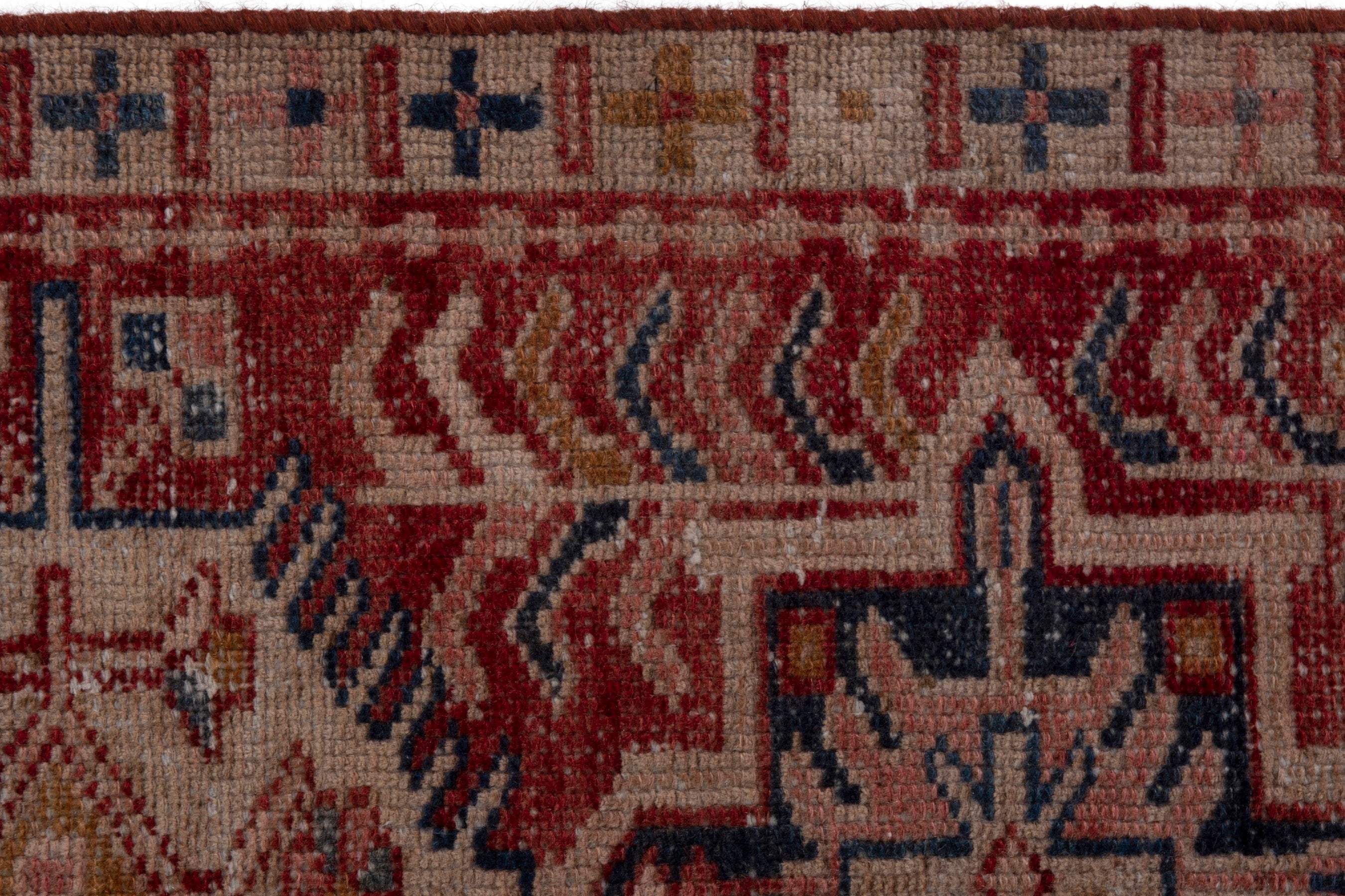 Persian Gharajeh runner rug in rust and deep red, view 12 of 17
