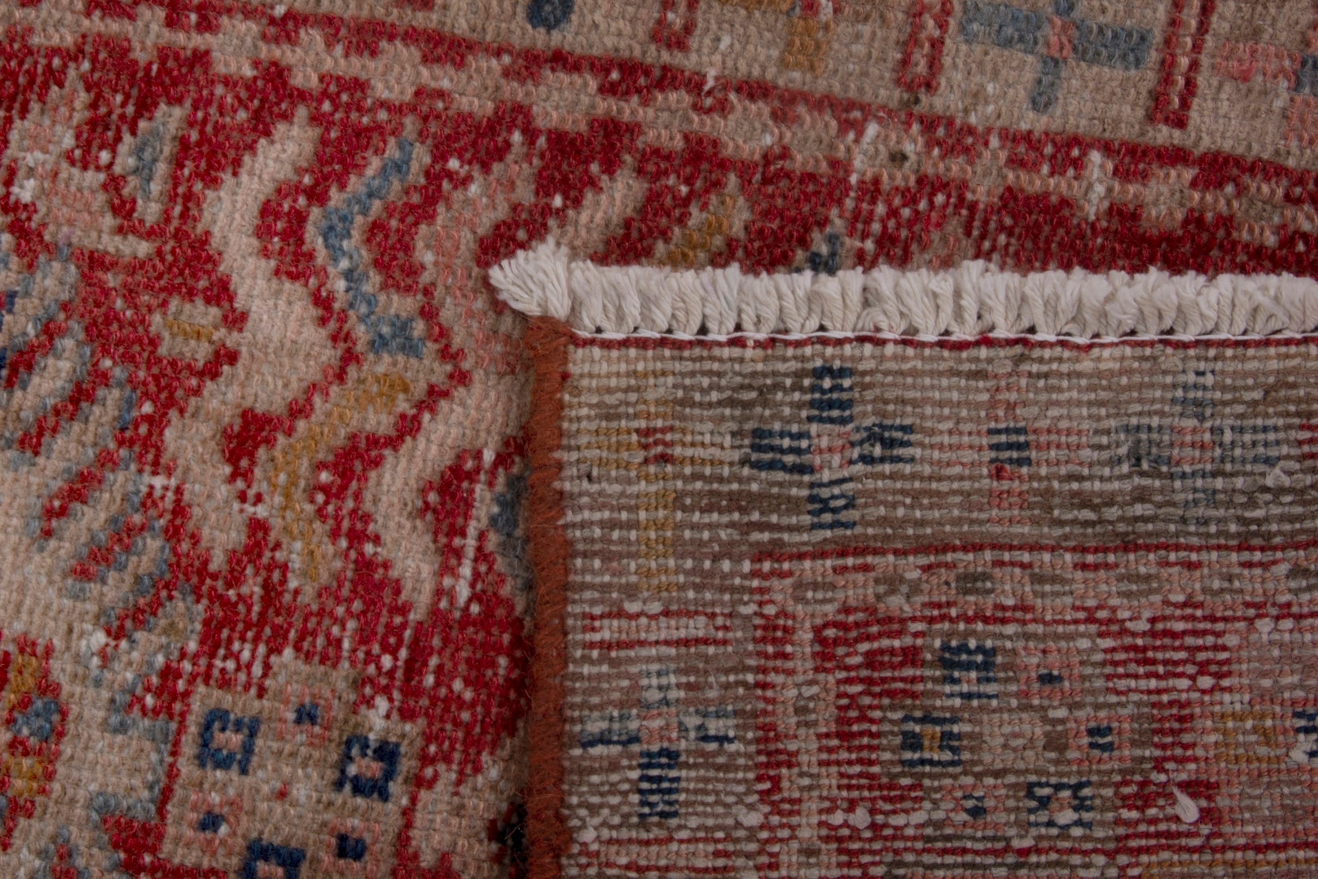 Persian Gharajeh runner rug in rust and deep red, view 17 of 17