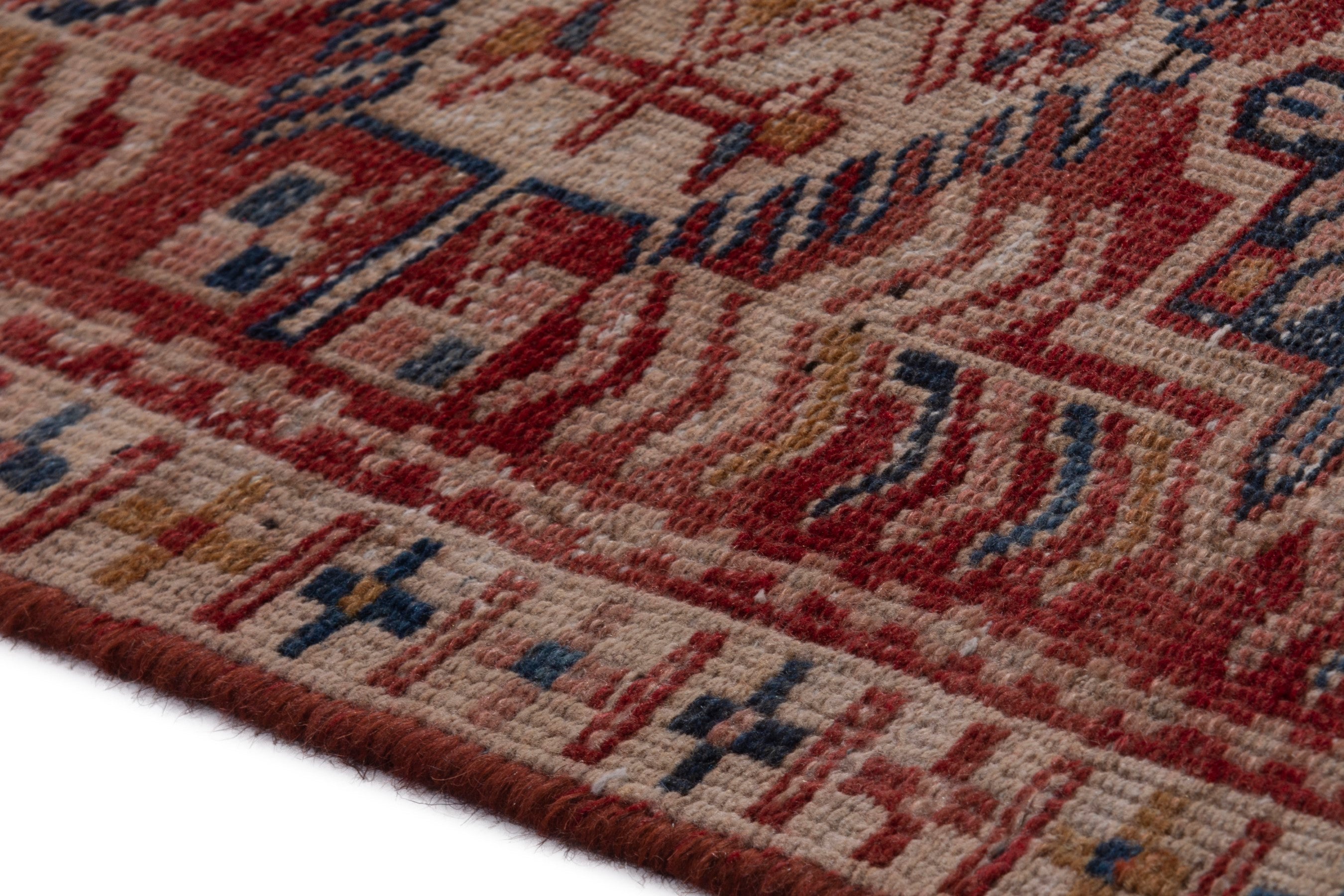 Persian Gharajeh runner rug in rust and deep red, view 5 of 17