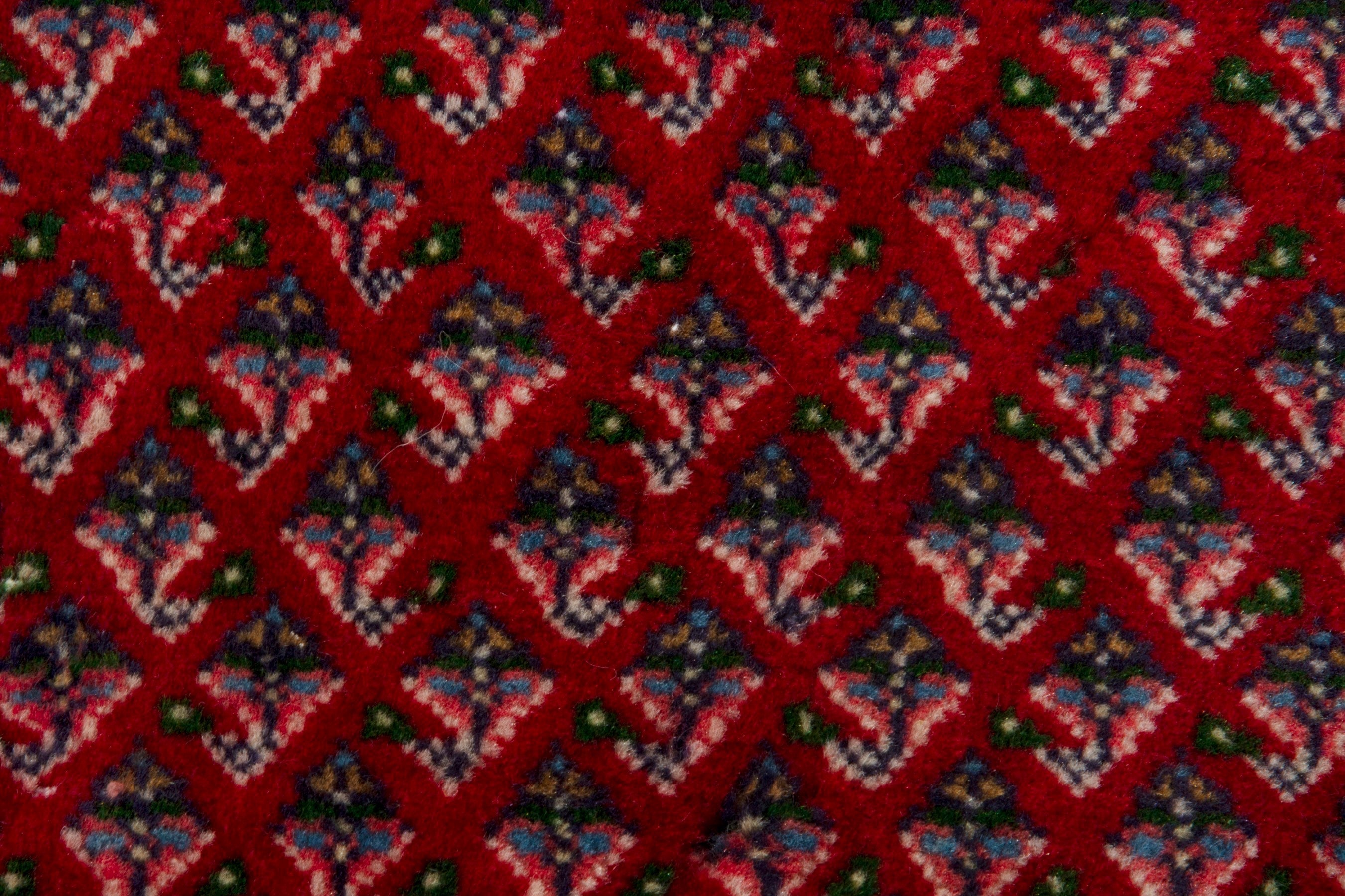 Persian Arak runner rug in deep red and denim, view 13 of 17