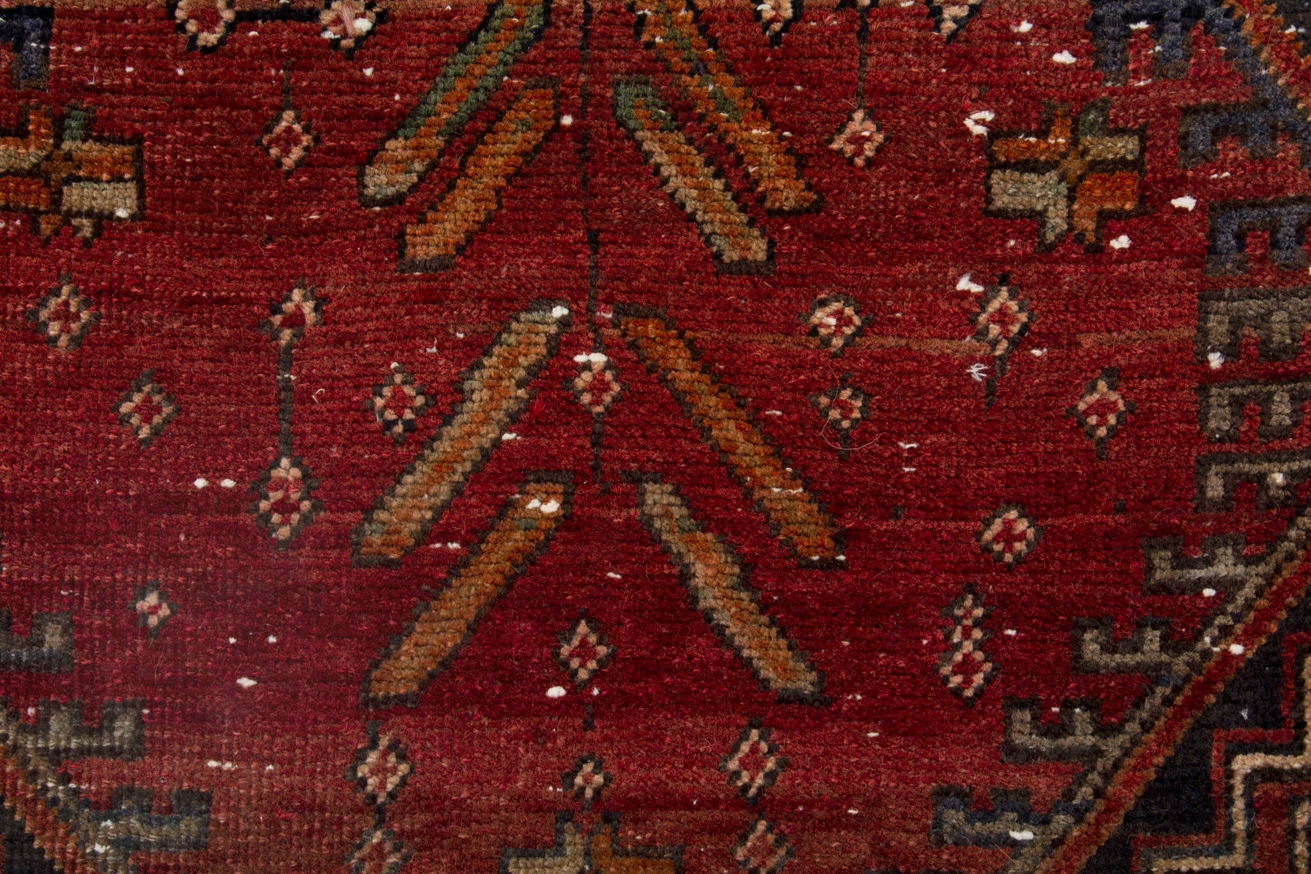 Persian Azerbaijan runner rug in navy and deep red, view 13 of 18