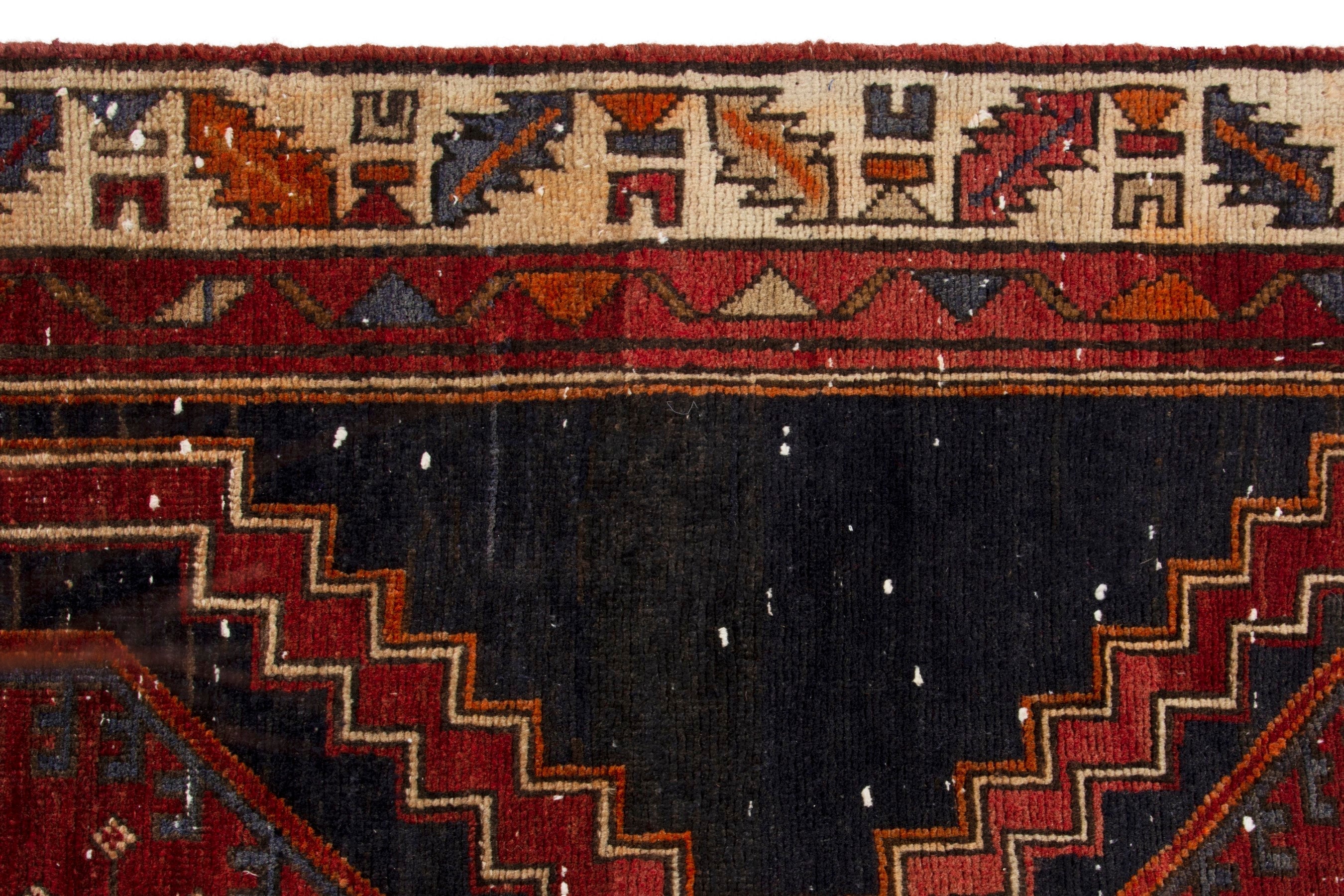 Persian Azerbaijan runner rug in navy and deep red, view 12 of 18