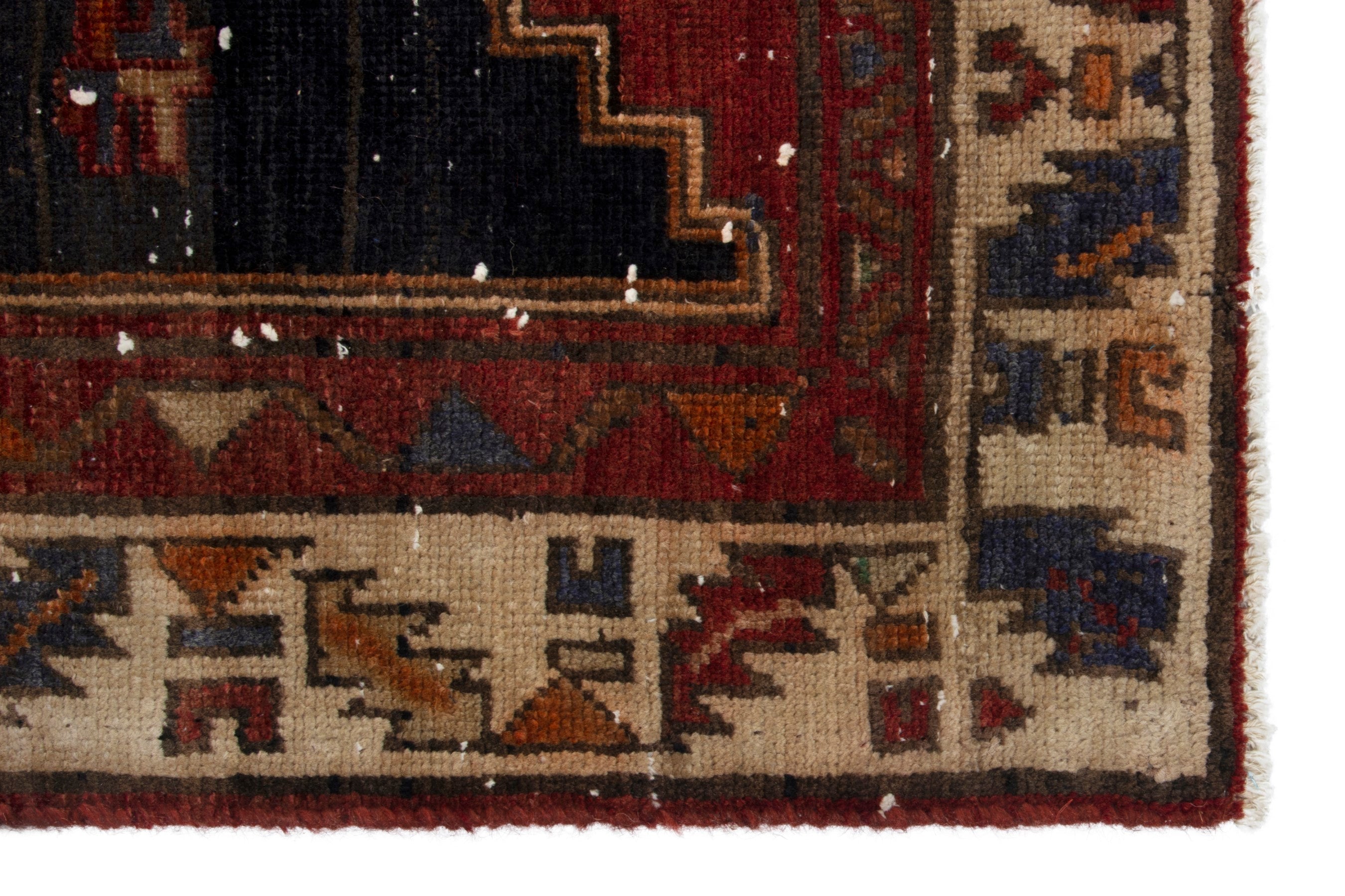 Persian Azerbaijan runner rug in navy and deep red, view 9 of 18