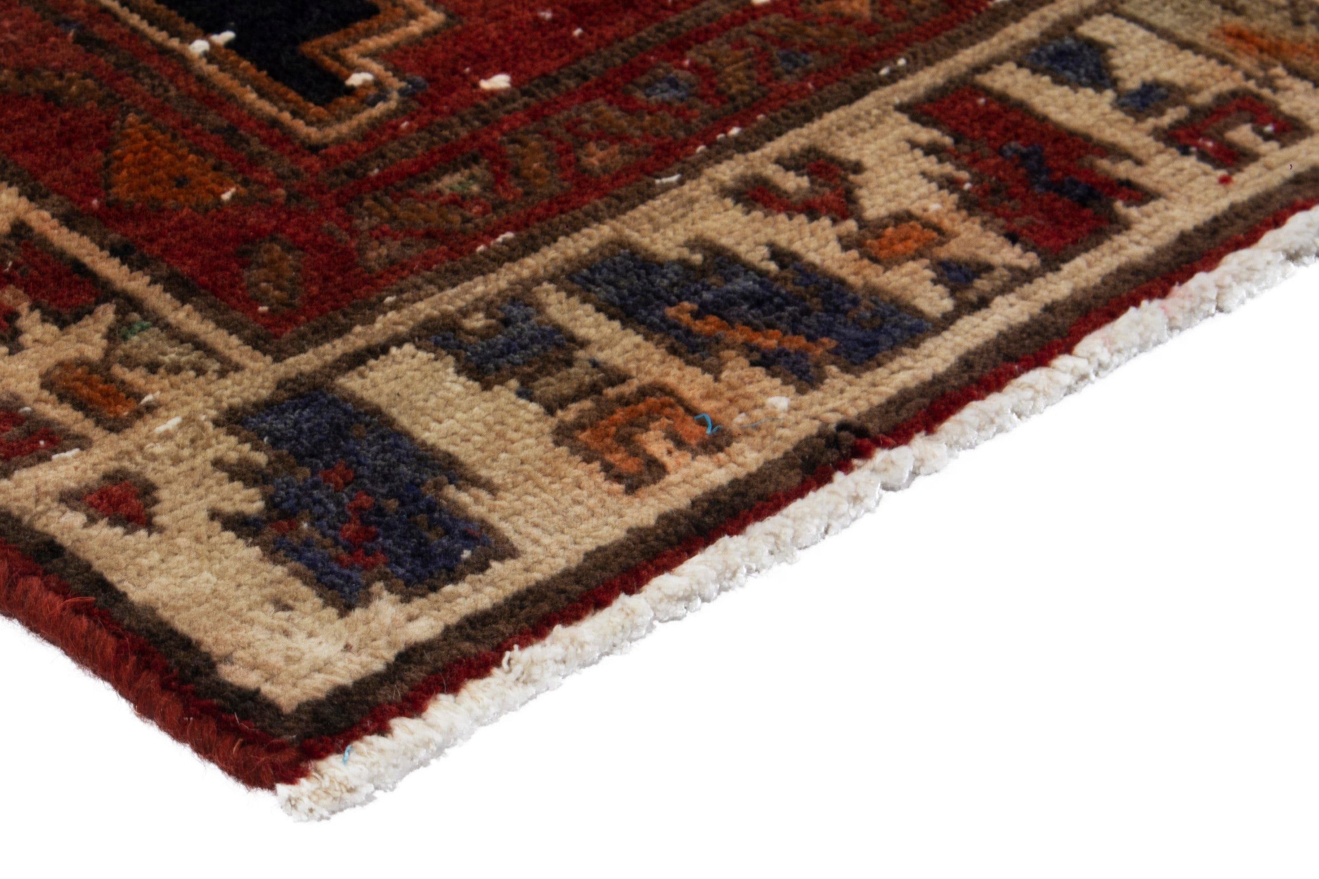 Persian Azerbaijan runner rug in navy and deep red, view 4 of 18