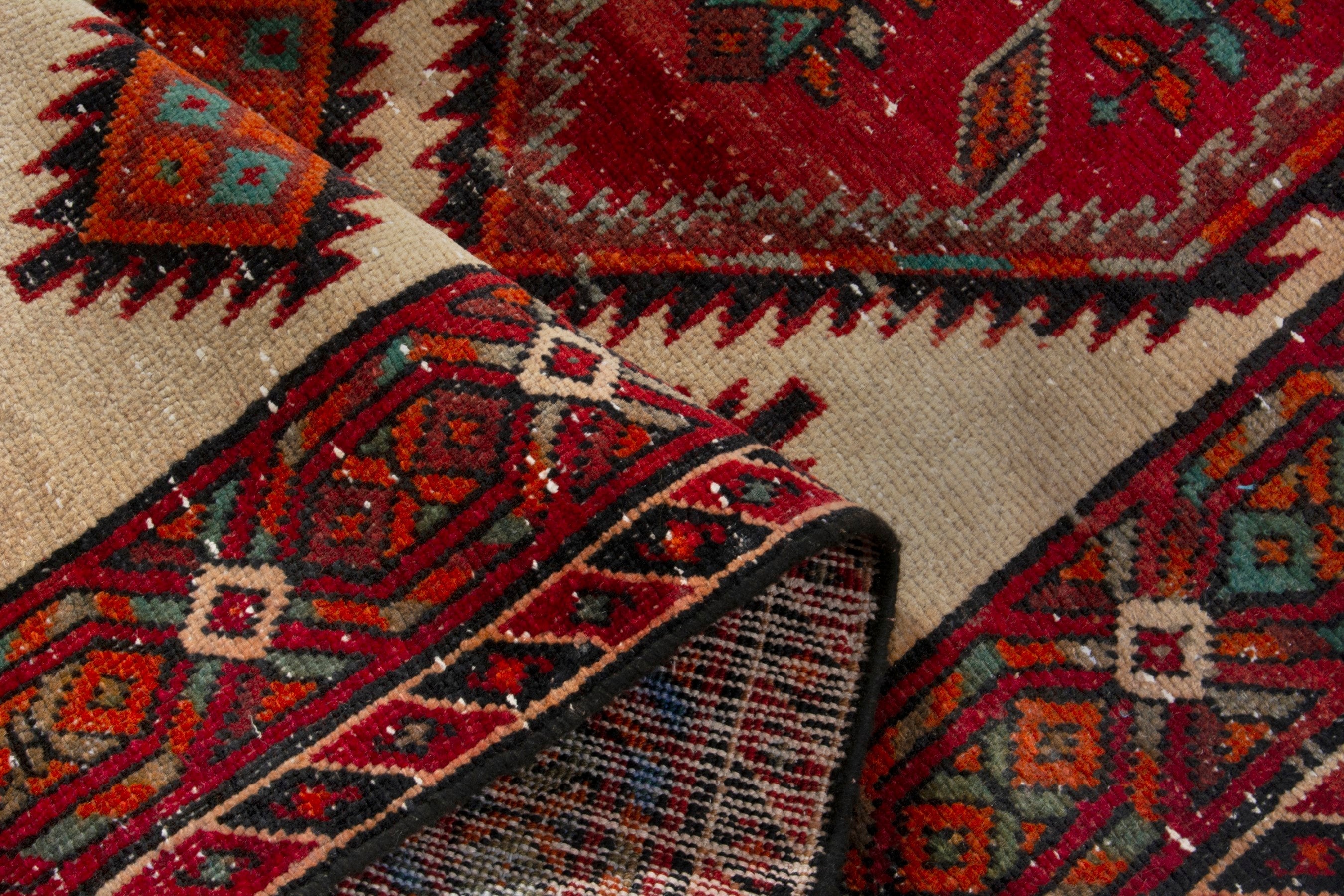 Persian Azerbaijan runner rug in deep red and burgundy, view 16 of 18