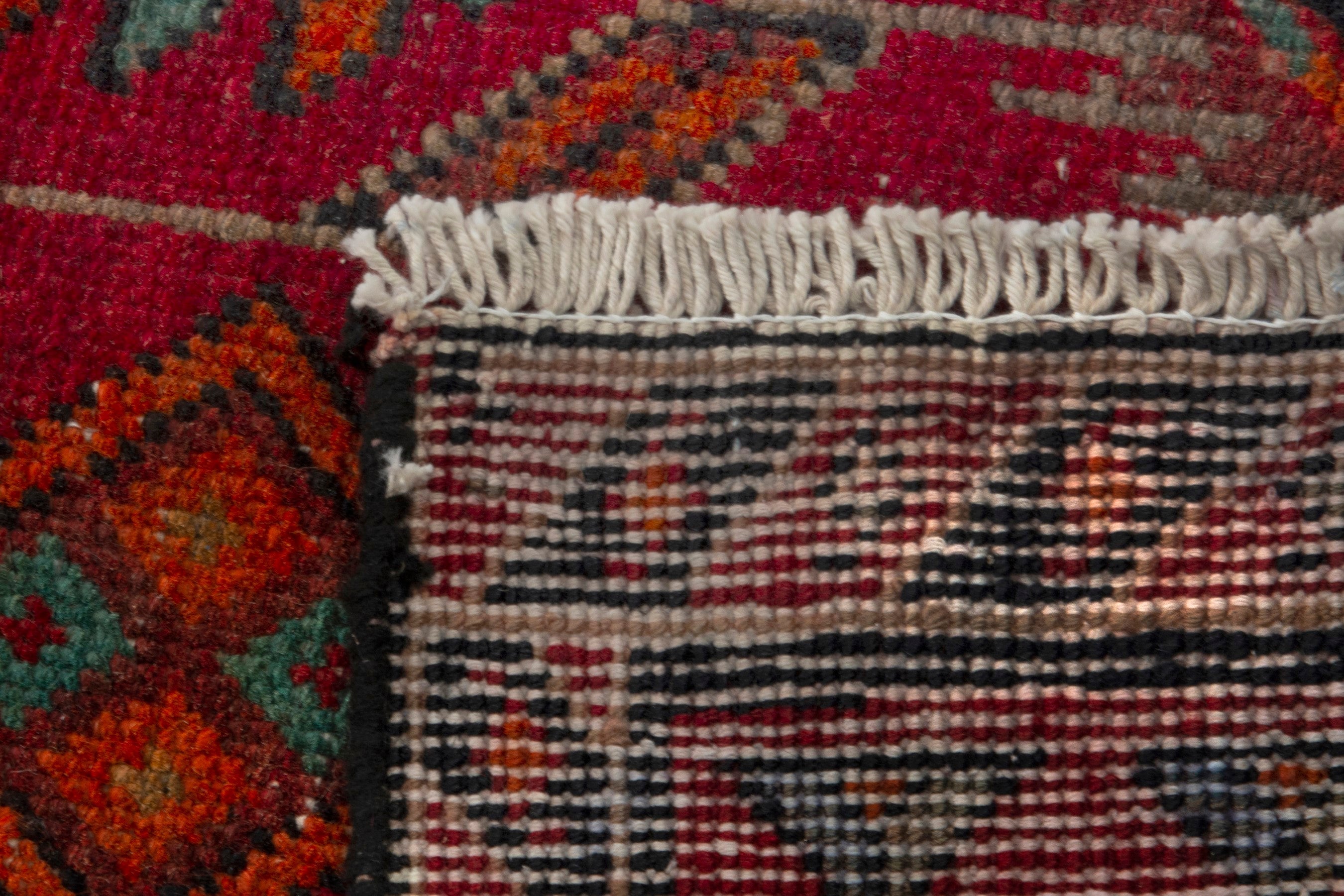 Persian Azerbaijan runner rug in deep red and burgundy, view 18 of 18
