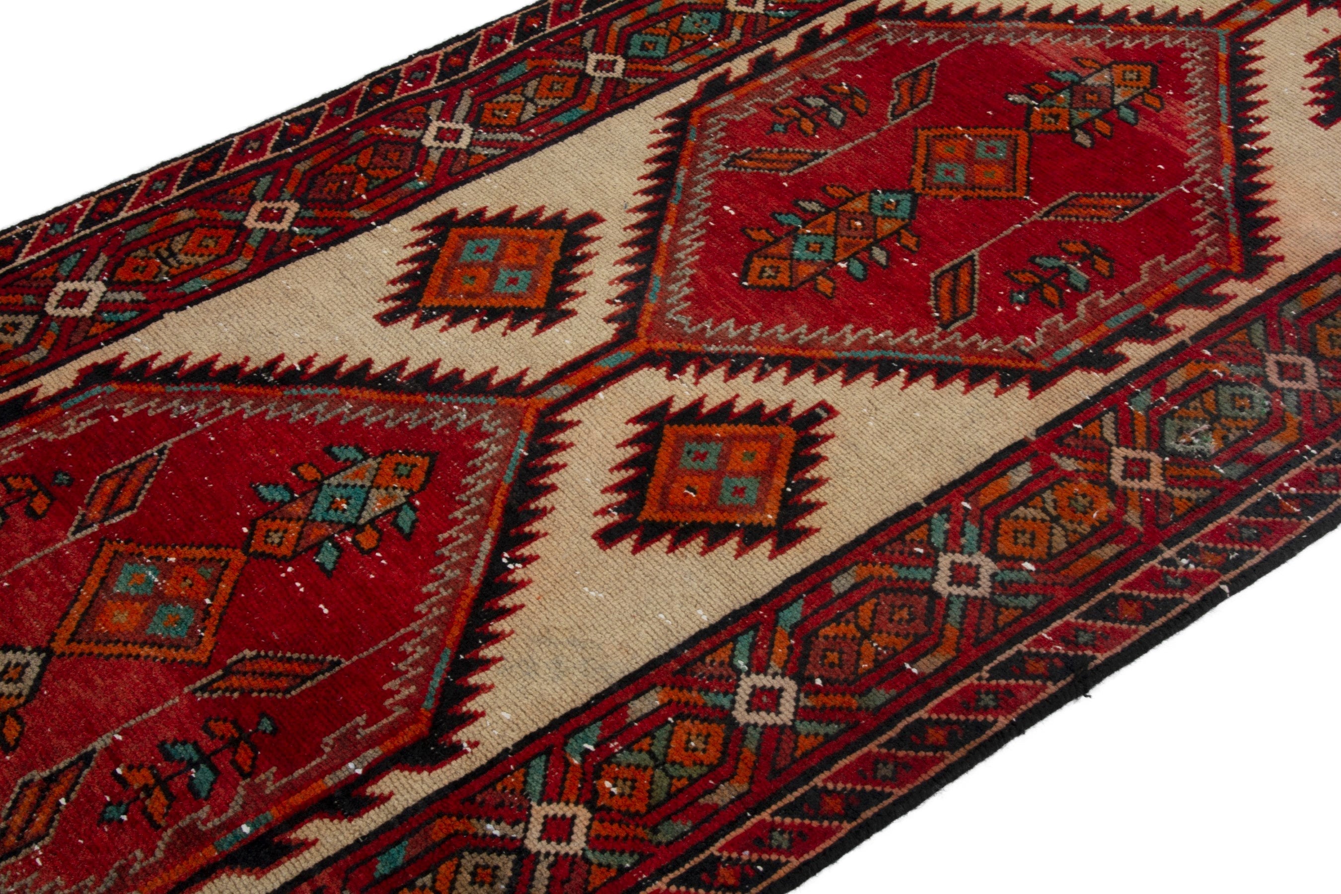 Persian Azerbaijan runner rug in deep red and burgundy, view 6 of 18