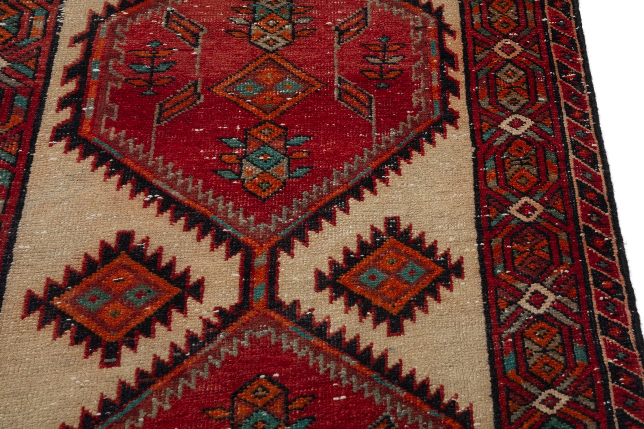 Persian Azerbaijan runner rug in deep red and burgundy, view 8 of 18