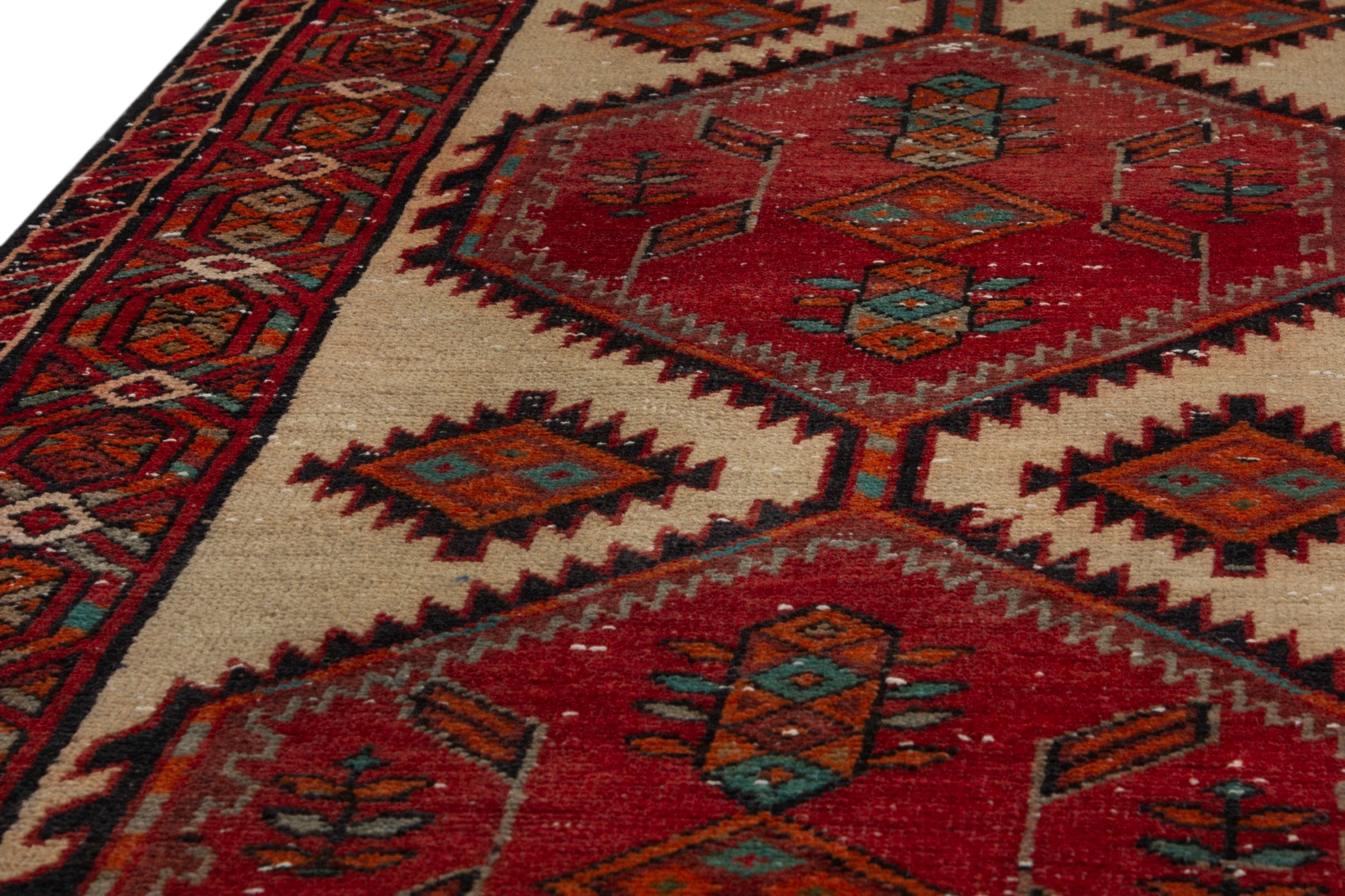 Persian Azerbaijan runner rug in deep red and burgundy, view 7 of 18