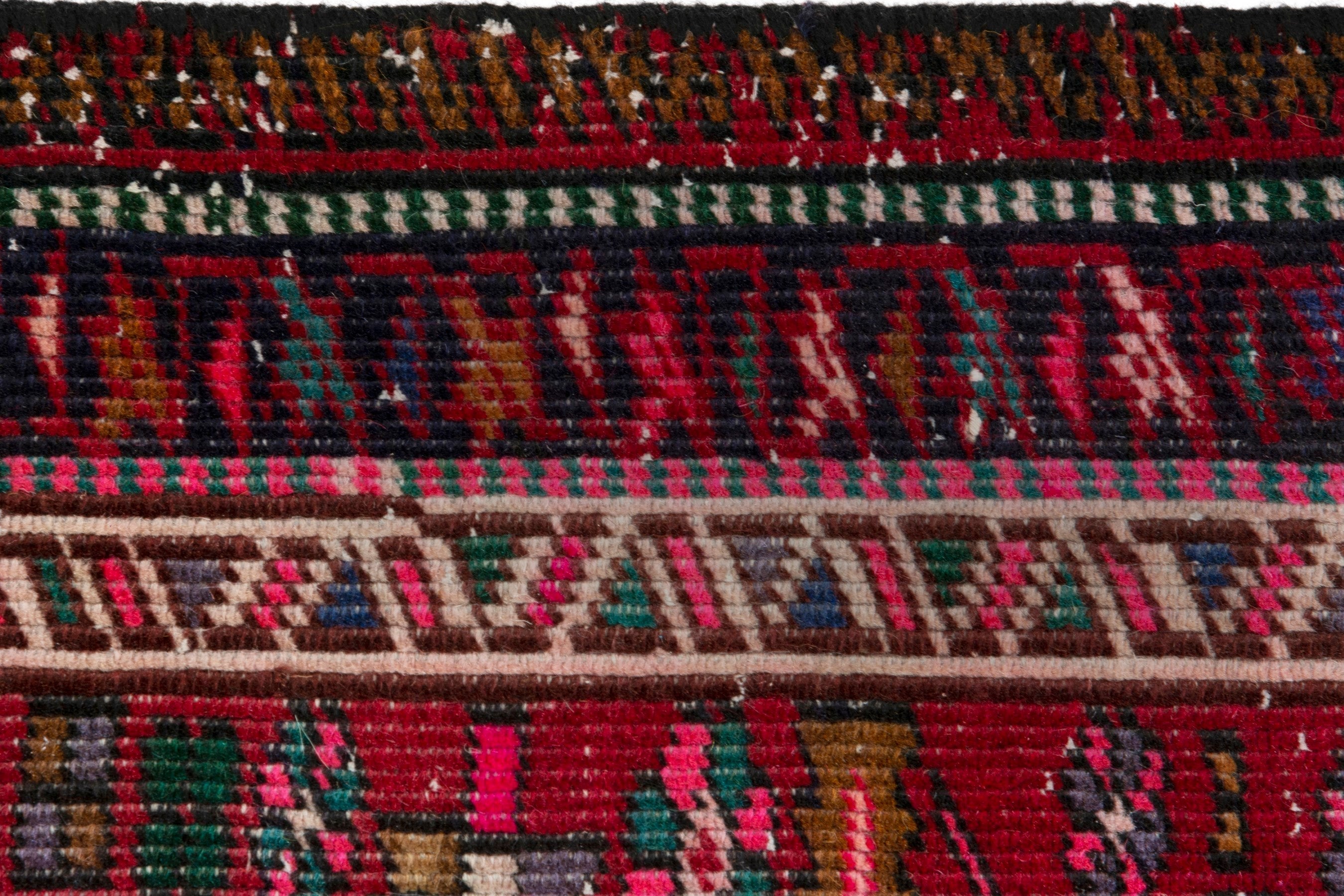 Persian Gharajeh runner rug in deep red and burgundy, view 13 of 19