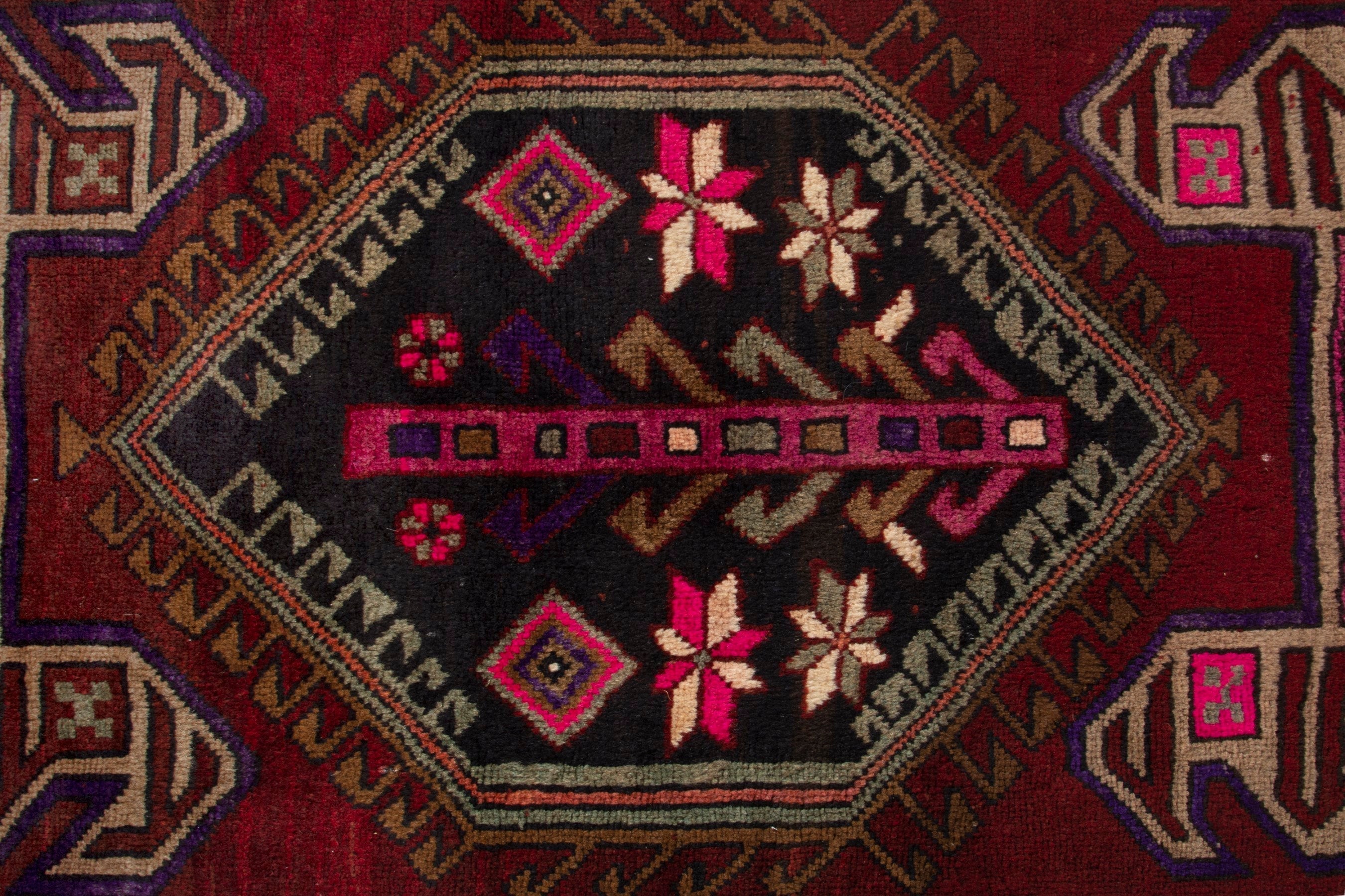 Persian Azerbaijan runner rug in burgundy and deep red, view 10 of 16
