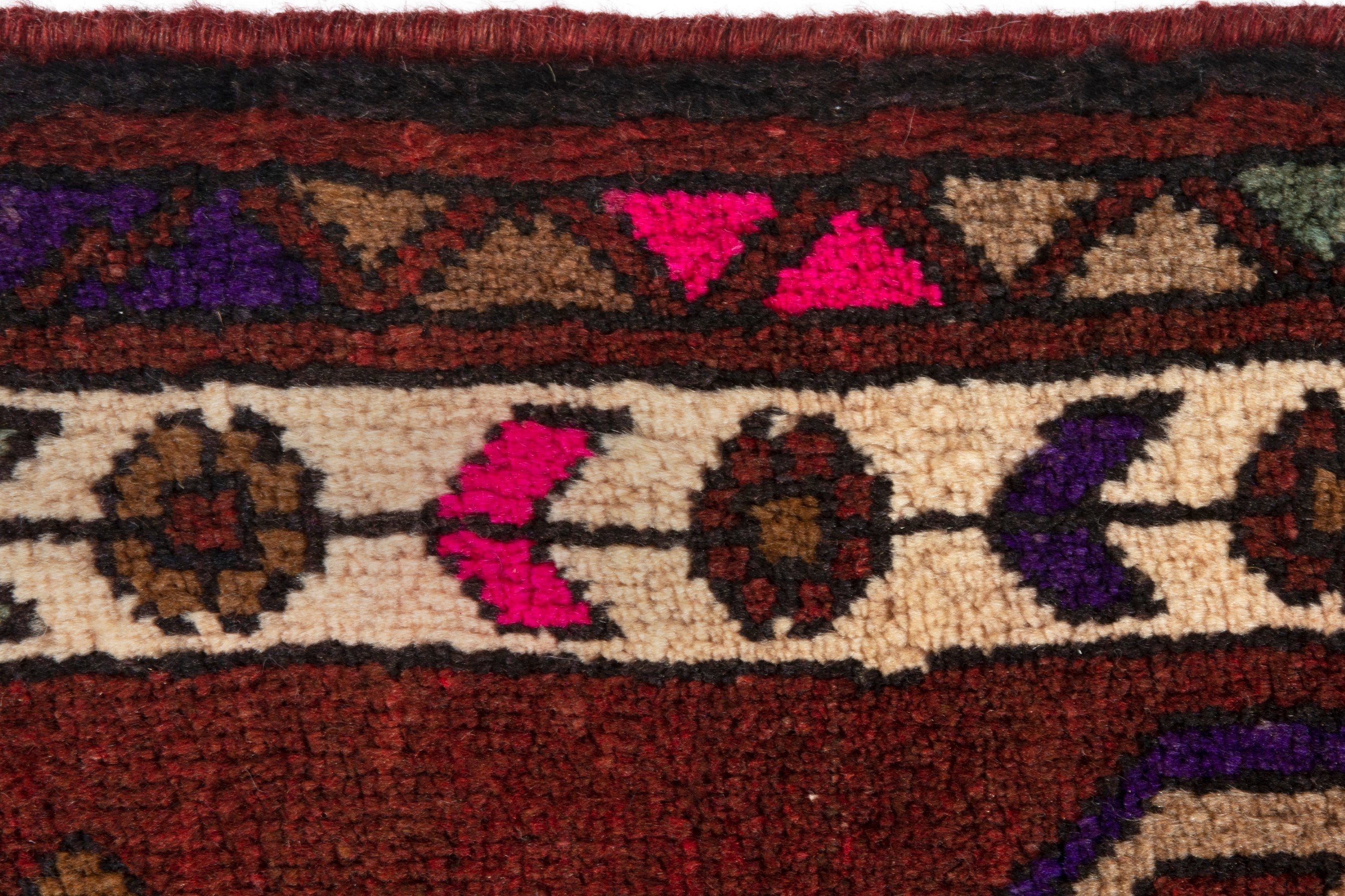 Persian Azerbaijan runner rug in burgundy and deep red, view 12 of 16