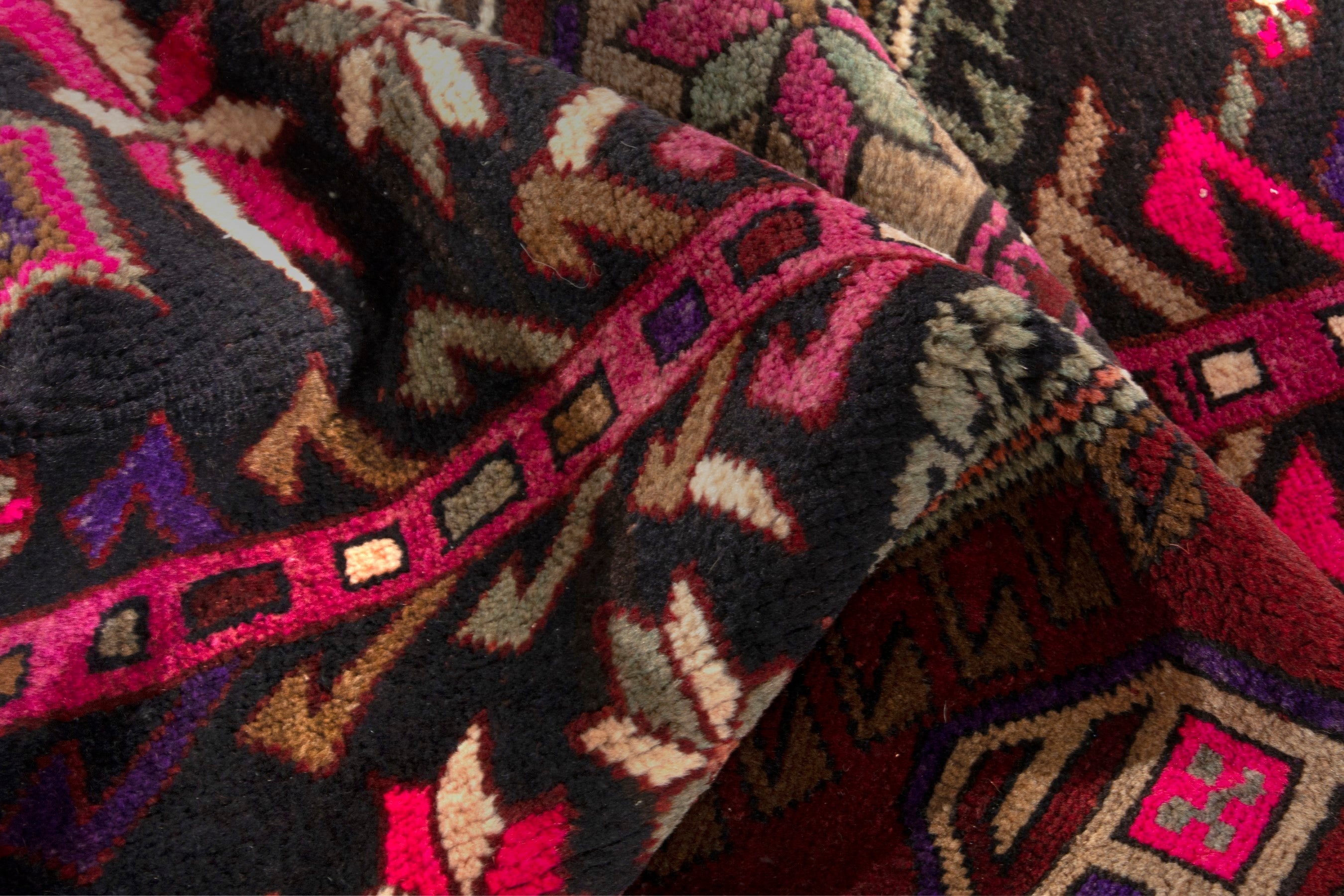 Persian Azerbaijan runner rug in burgundy and deep red, view 13 of 16
