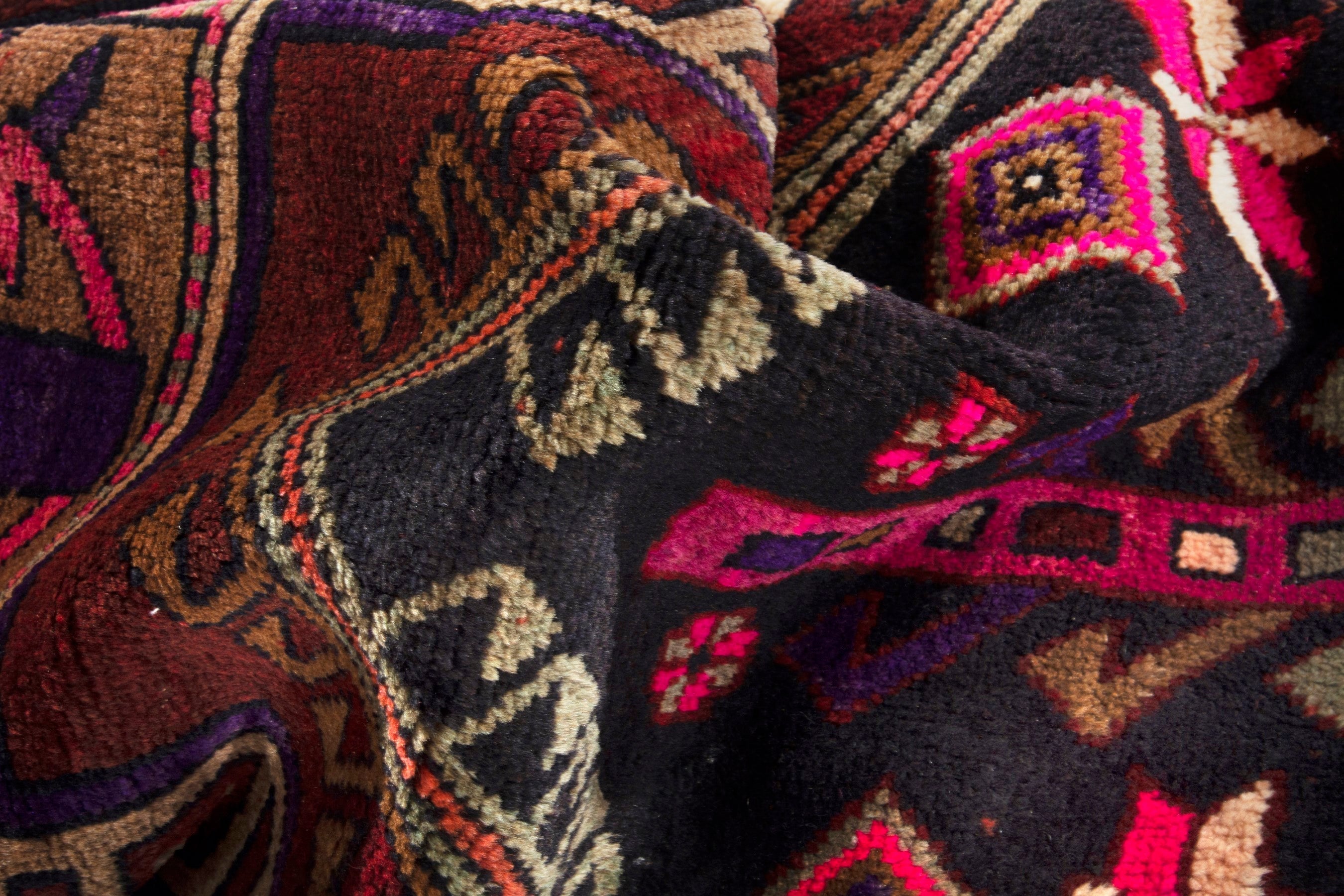 Persian Azerbaijan runner rug in burgundy and deep red, view 15 of 16