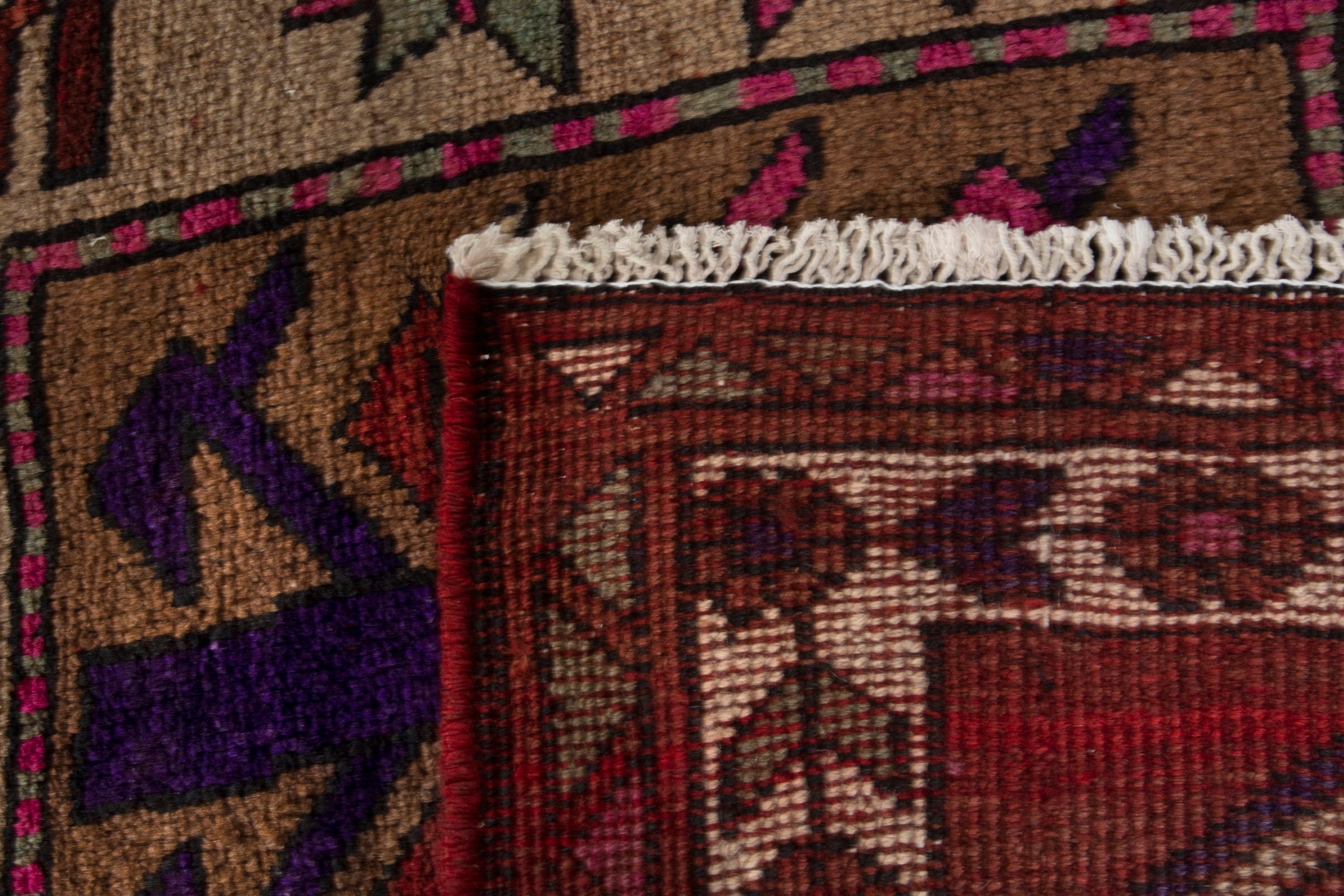 Persian Azerbaijan runner rug in burgundy and deep red, view 16 of 16