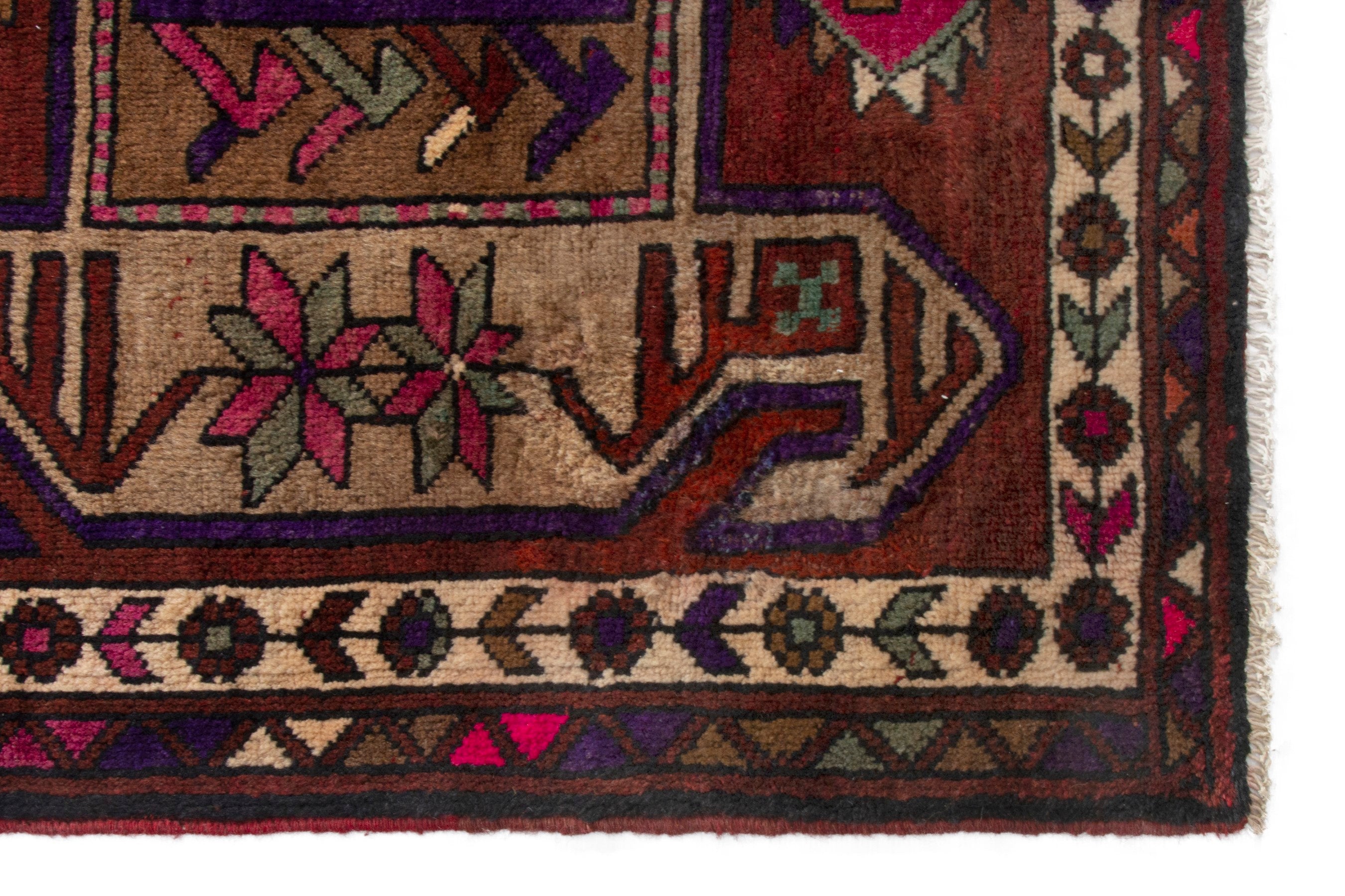 Persian Azerbaijan runner rug in burgundy and deep red, view 9 of 16